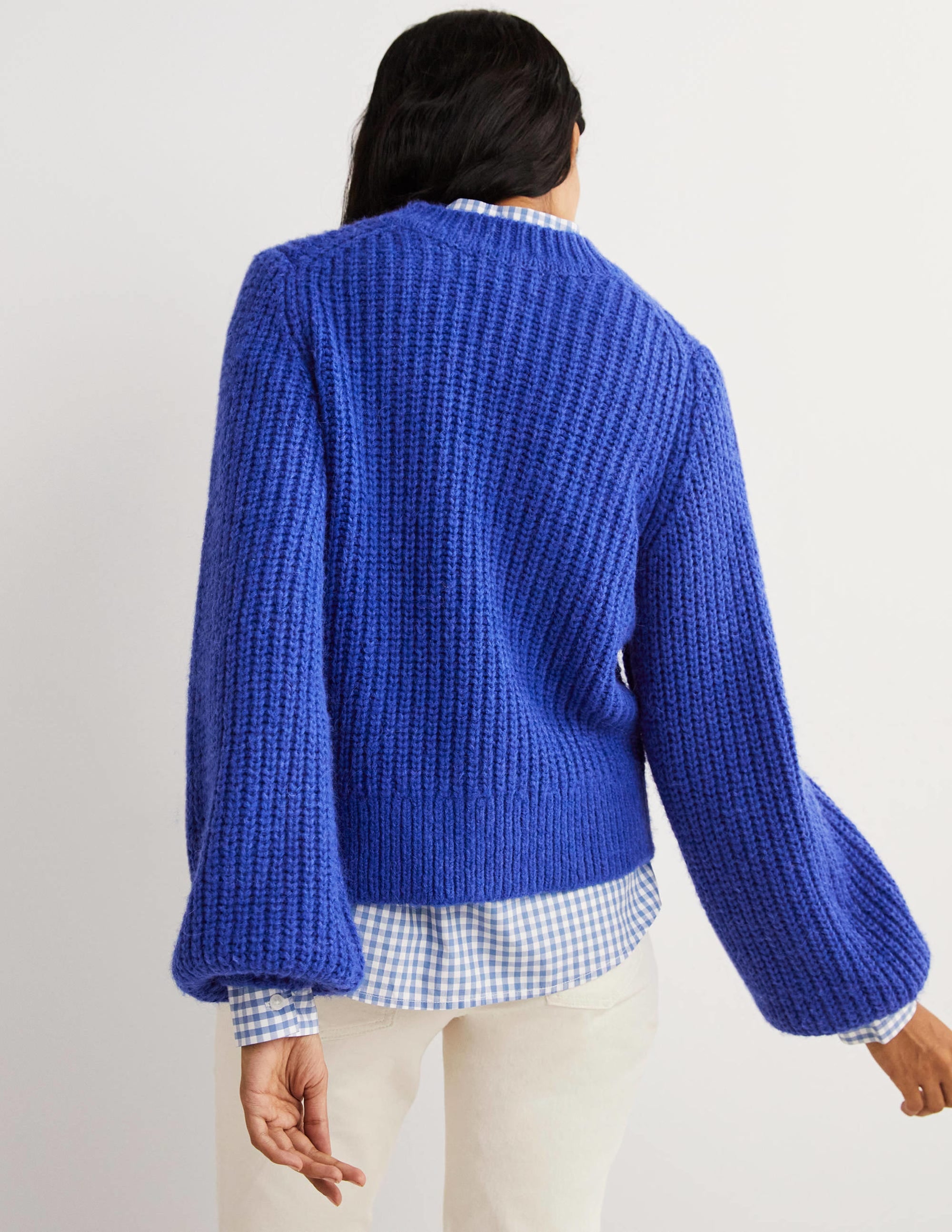 Pullover aus Grobrippstrick-Kobaltblau - Image 3