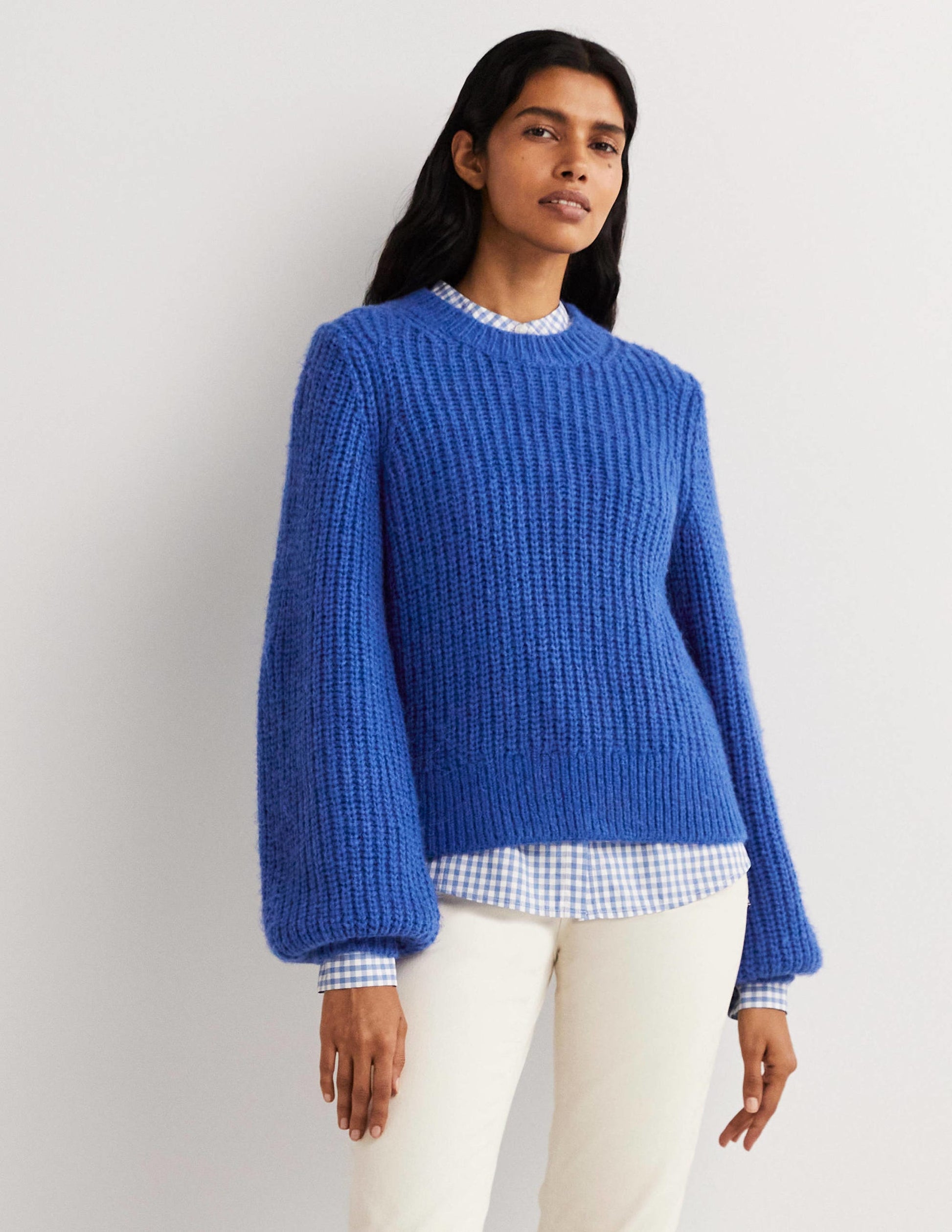 Pullover aus Grobrippstrick-Kobaltblau-4