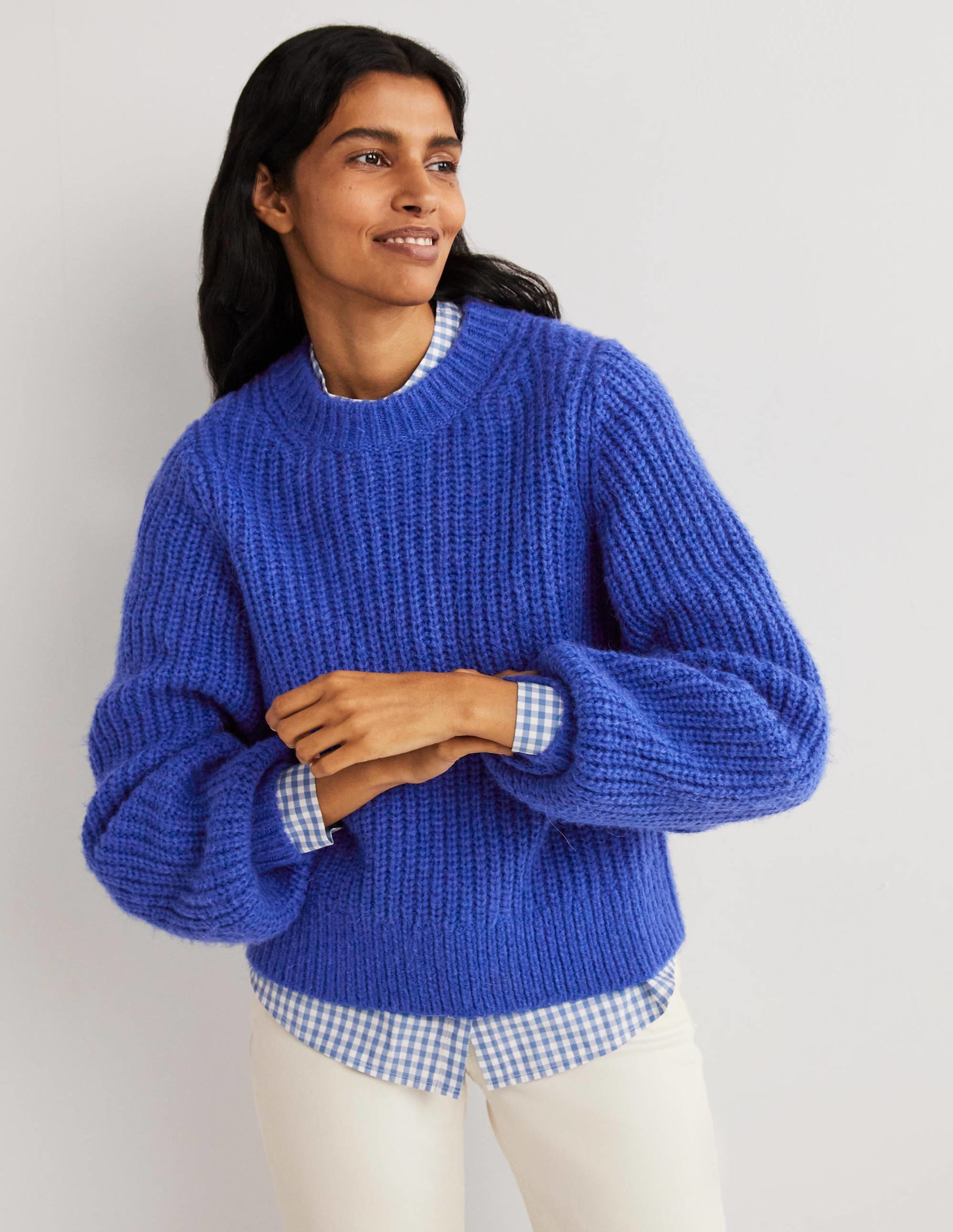 Pullover aus Grobrippstrick-Kobaltblau - Image 5