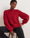 Pull côtelé épais-Rouge rubis