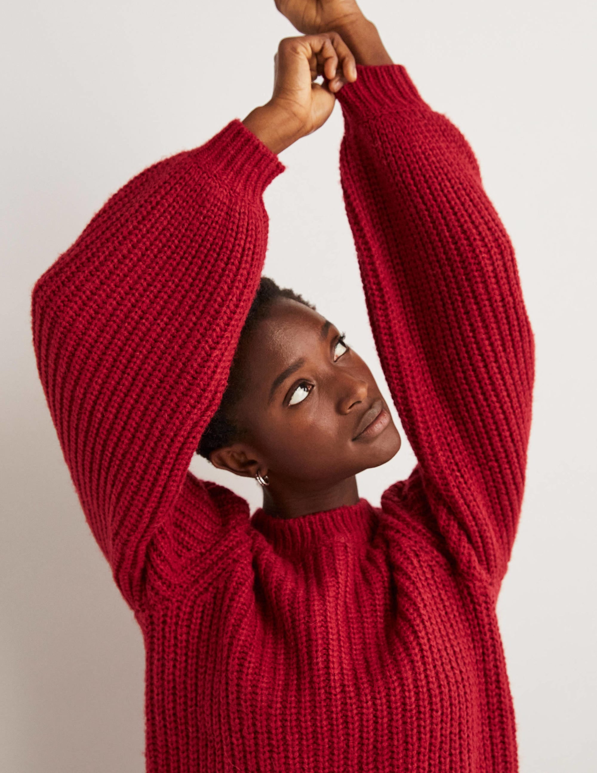 Pull côtelé épais-Rouge rubis - Image 2