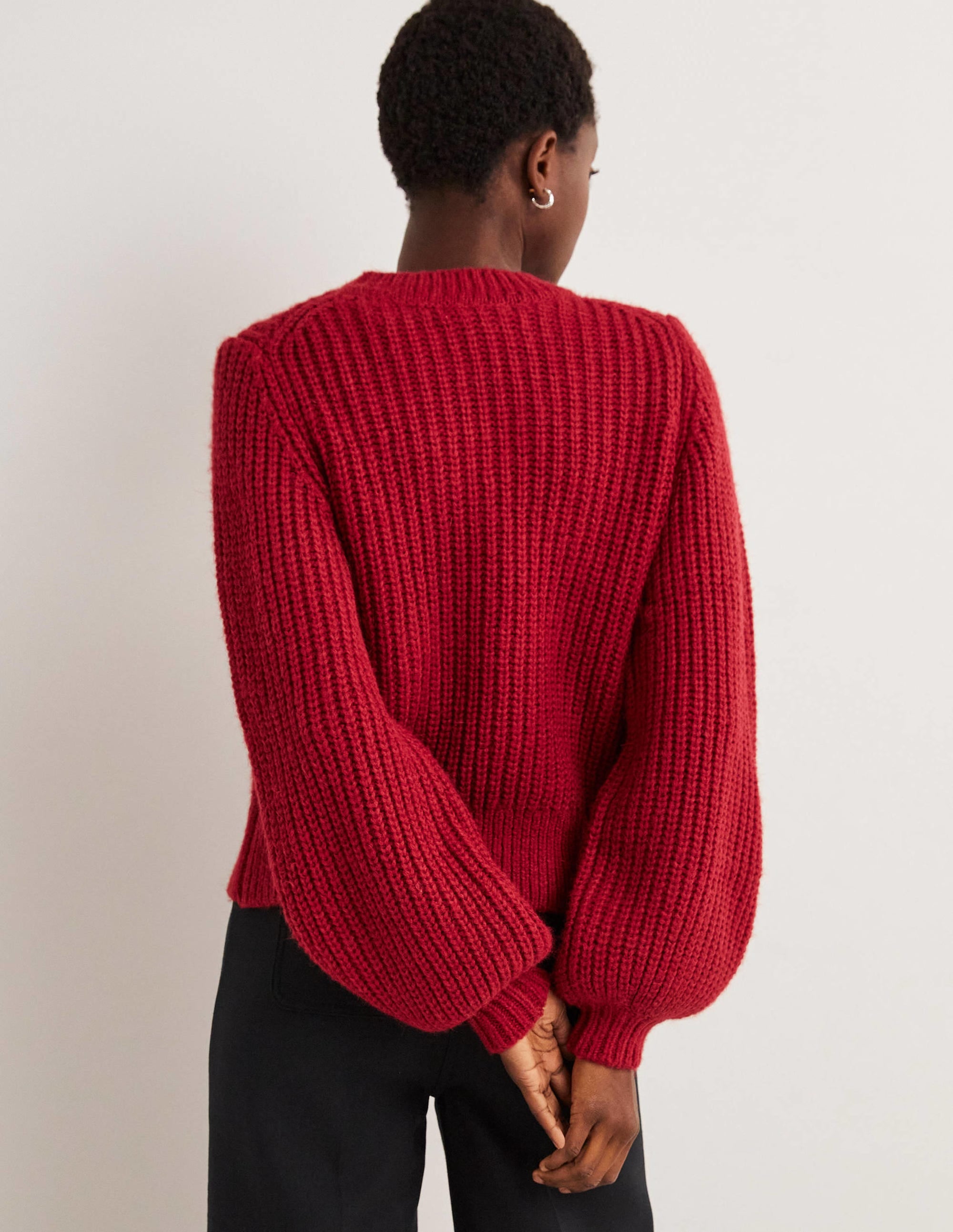 Pull côtelé épais-Rouge rubis - Image 3