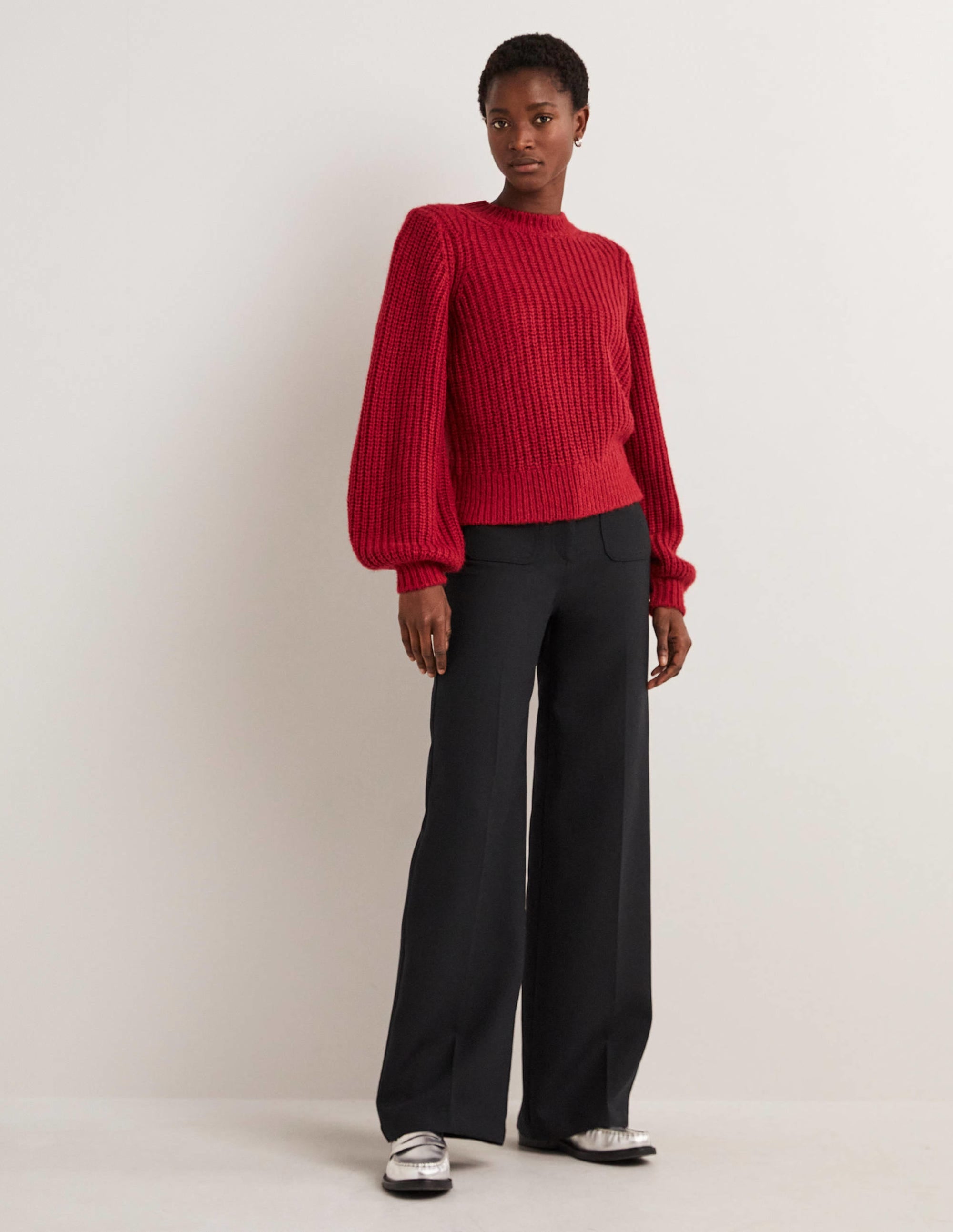 Pull côtelé épais-Rouge rubis - Image 5