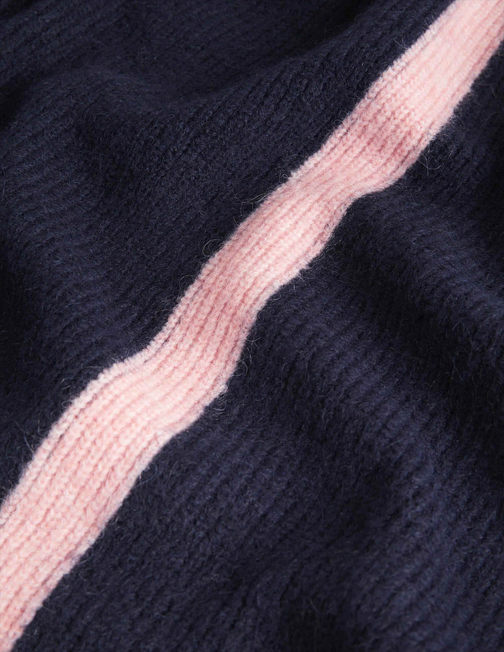 Flauschiger langer Cardigan-Navy, Eisrosa - Image 7