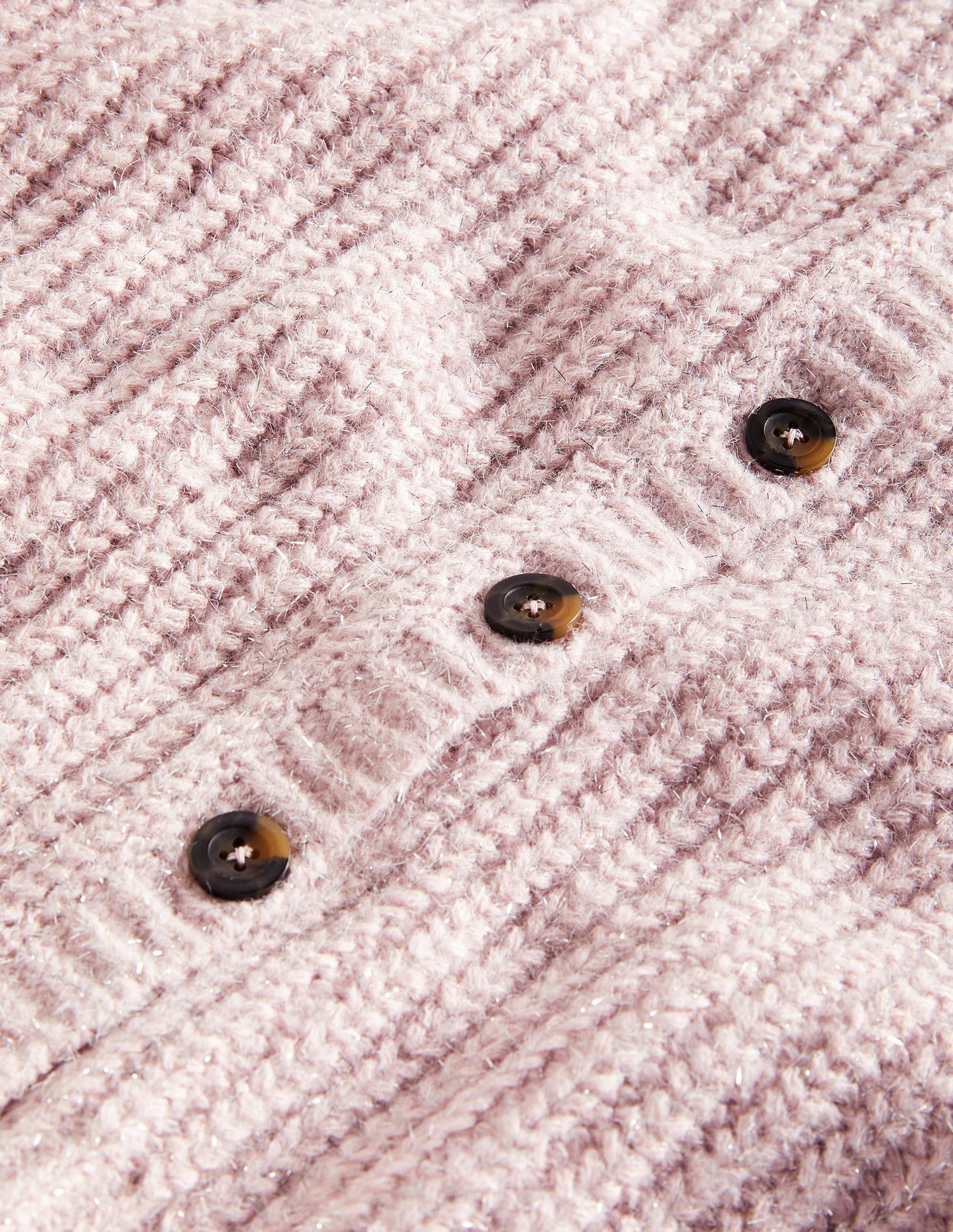 Light Pink Chunky Ribbed Fluffy Cardigan-Cameo Pink Sparkle-6