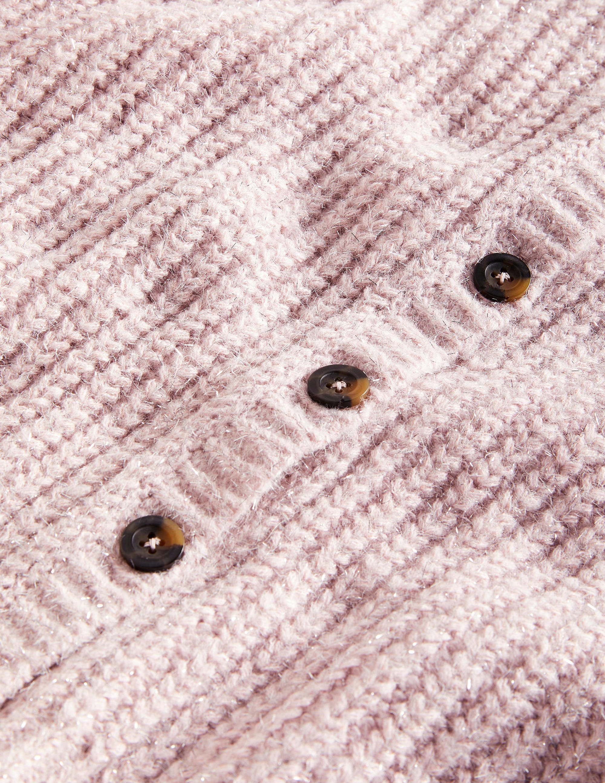 Light Pink Chunky Ribbed Fluffy Cardigan-Cameo Pink Sparkle - Image 6
