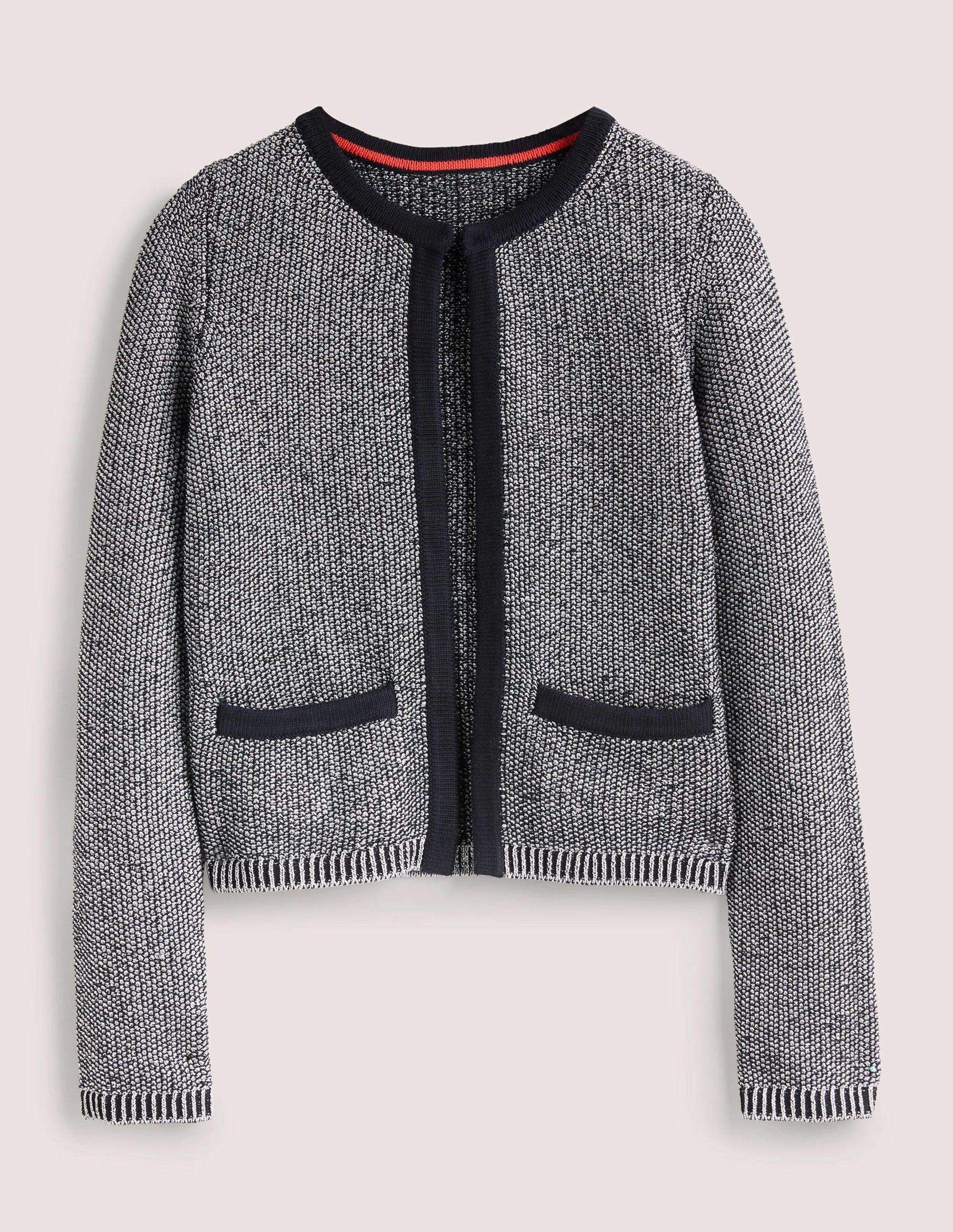Gilet métallisé et rayé-Bleu marine, argenté métallisé-6