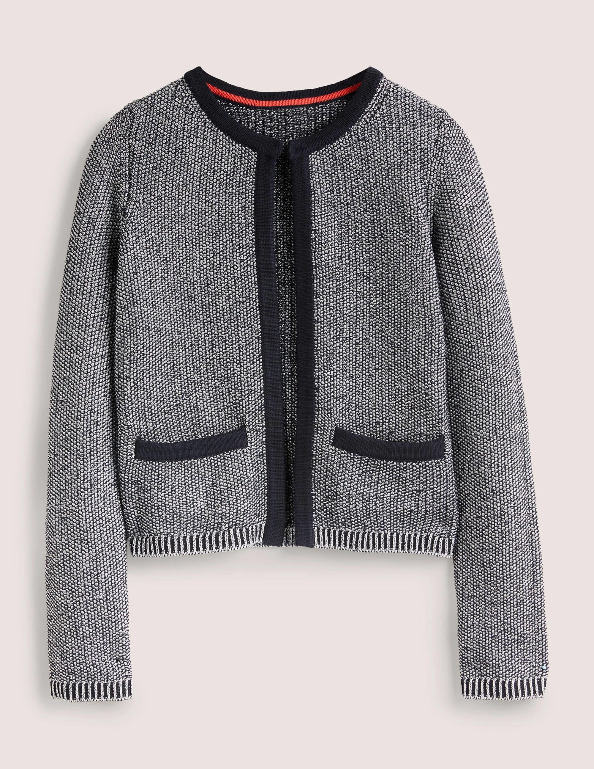 Gilet métallisé et rayé-Bleu marine, argenté métallisé - Image 6