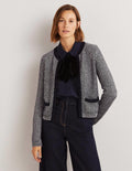 Gilet métallisé et rayé-Bleu marine, argenté métallisé