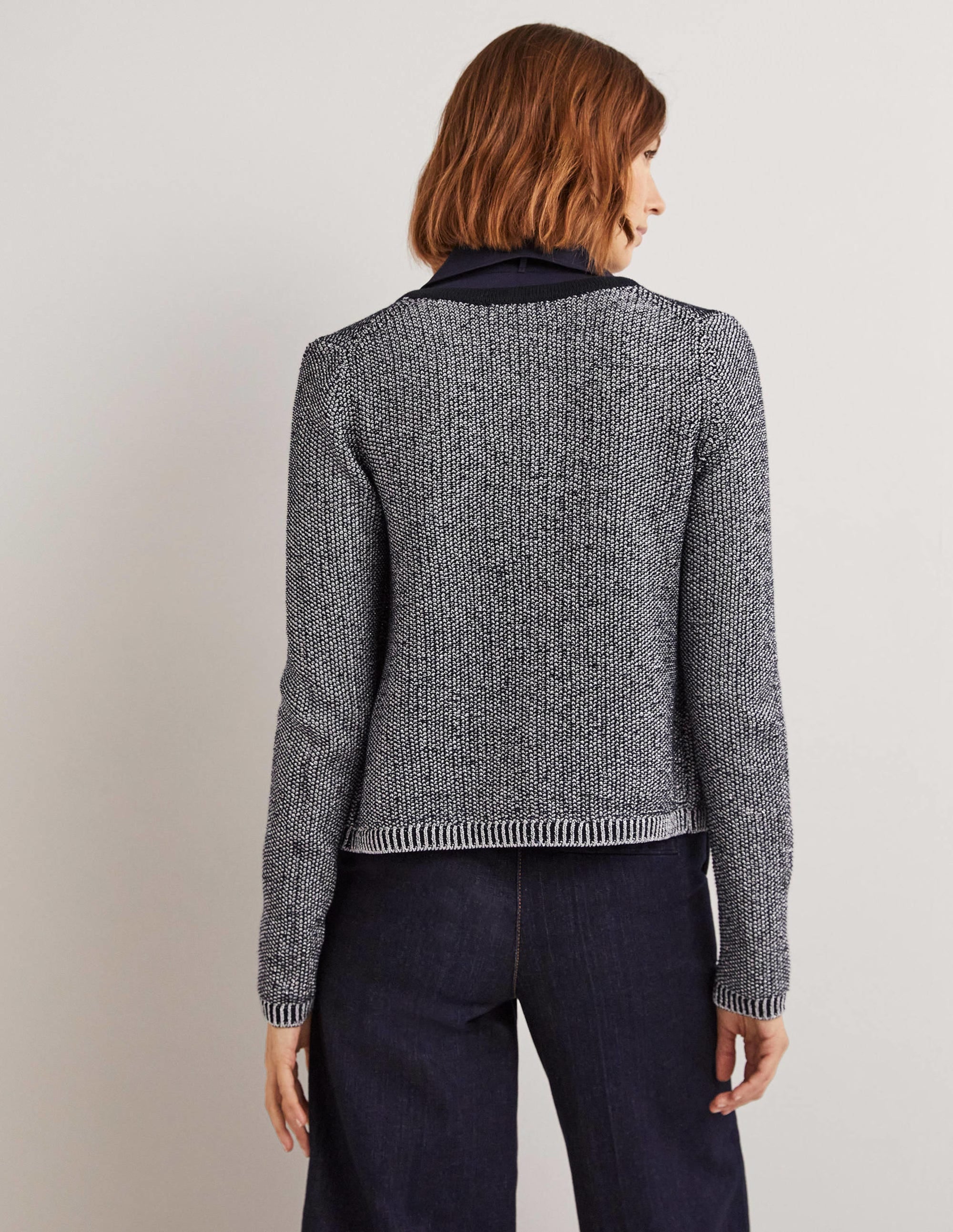 Gilet métallisé et rayé-Bleu marine, argenté métallisé - Image 3