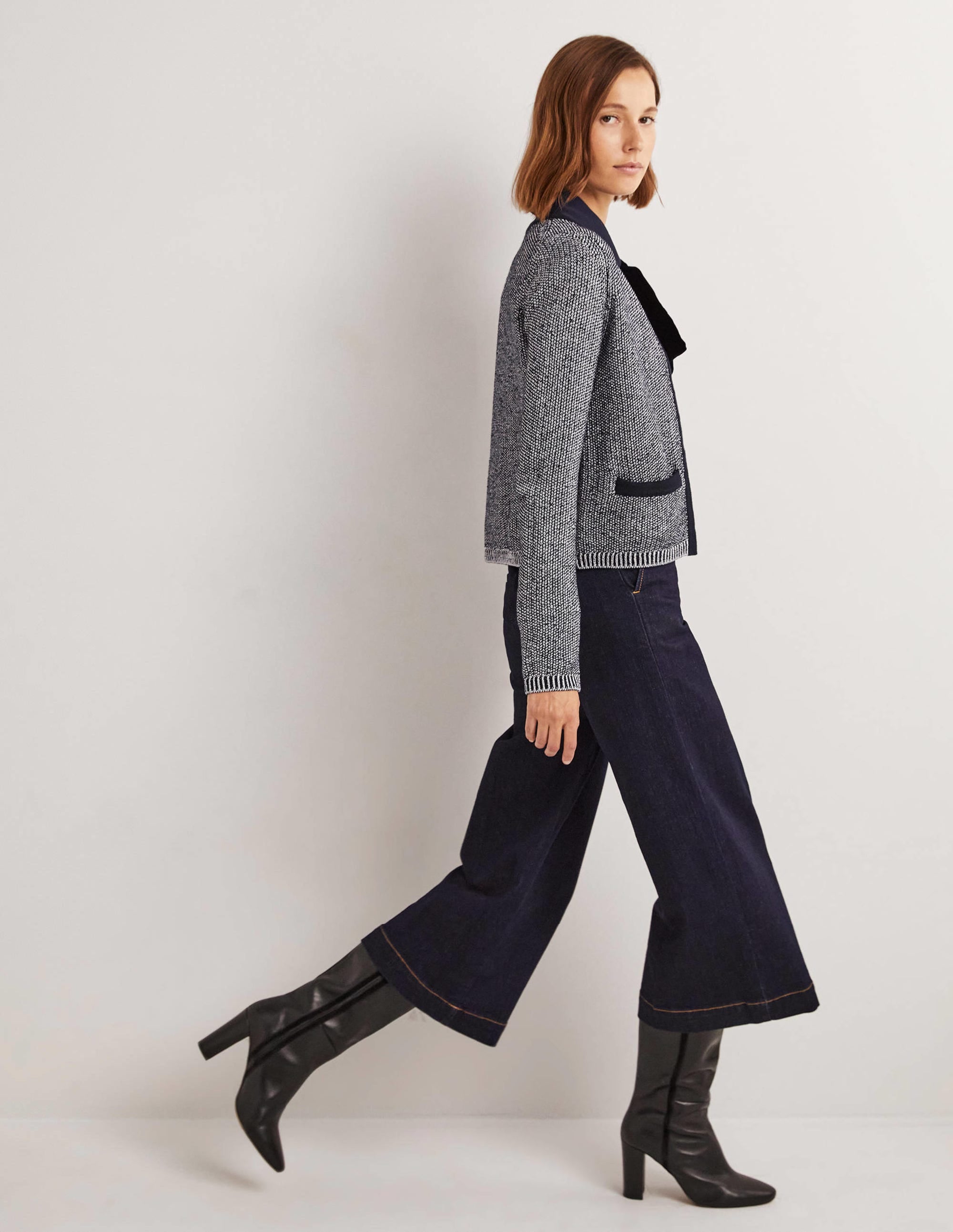 Gilet métallisé et rayé-Bleu marine, argenté métallisé - Image 5