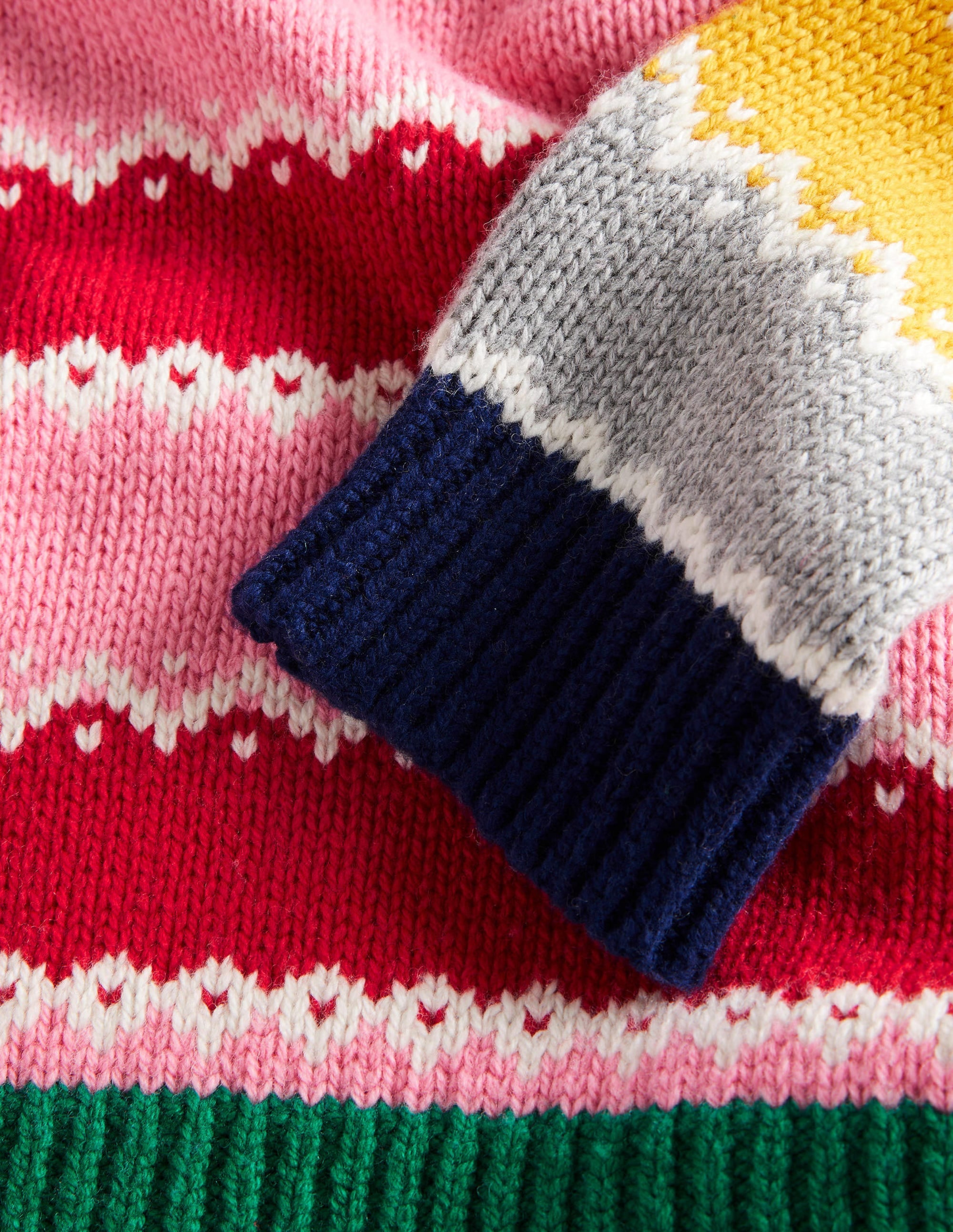 Grobgestrickter weihnachtlicher Pullover-Bunt Gestreift, Mustermix - Image 7