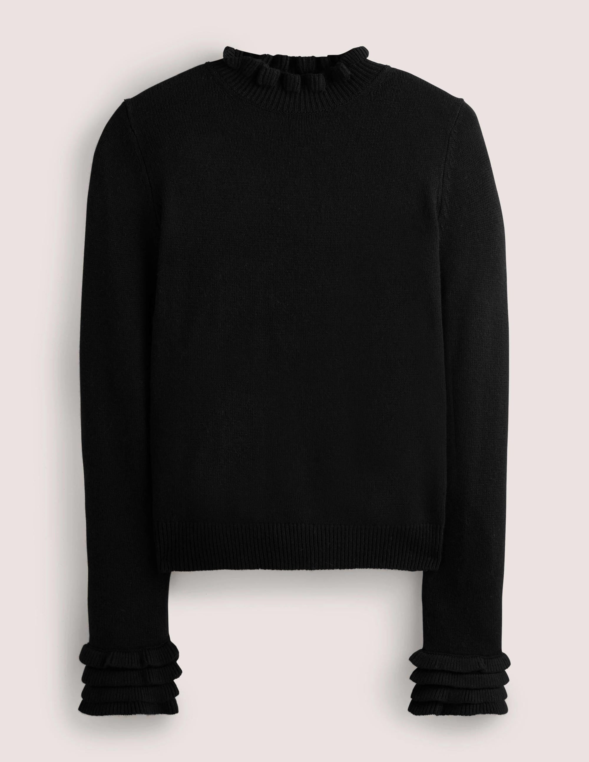 Pullover mit Rüschenlagen-Schwarz - Image 5