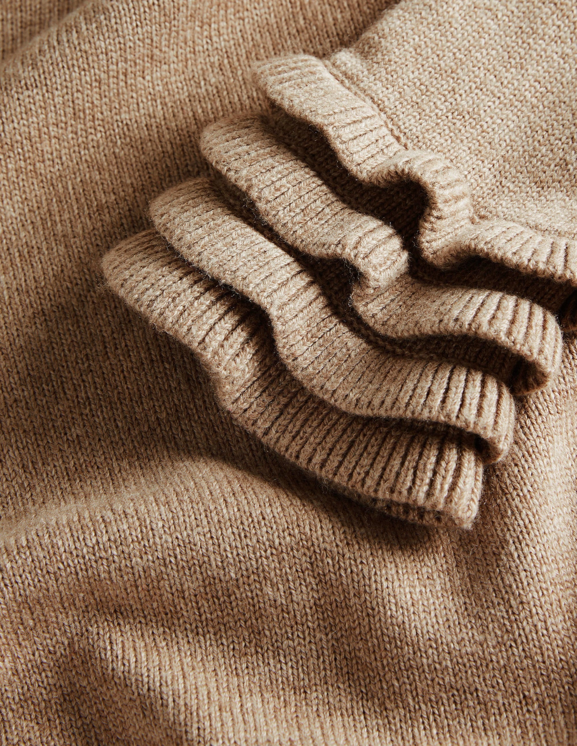 Pull volanté effet superposé-Taupe foncé chiné - Image 6