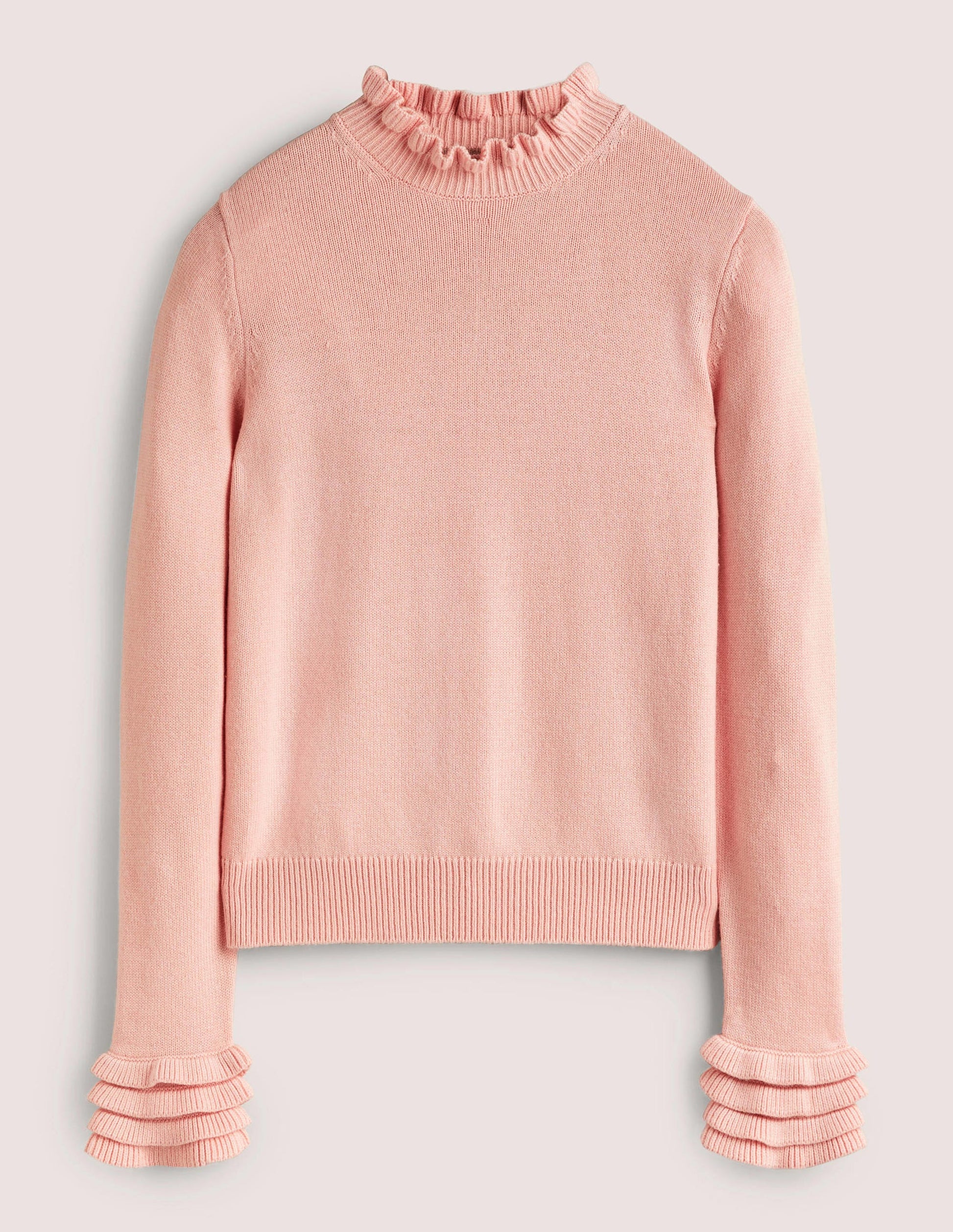 Pullover mit Rüschenlagen-Eisrosa-5