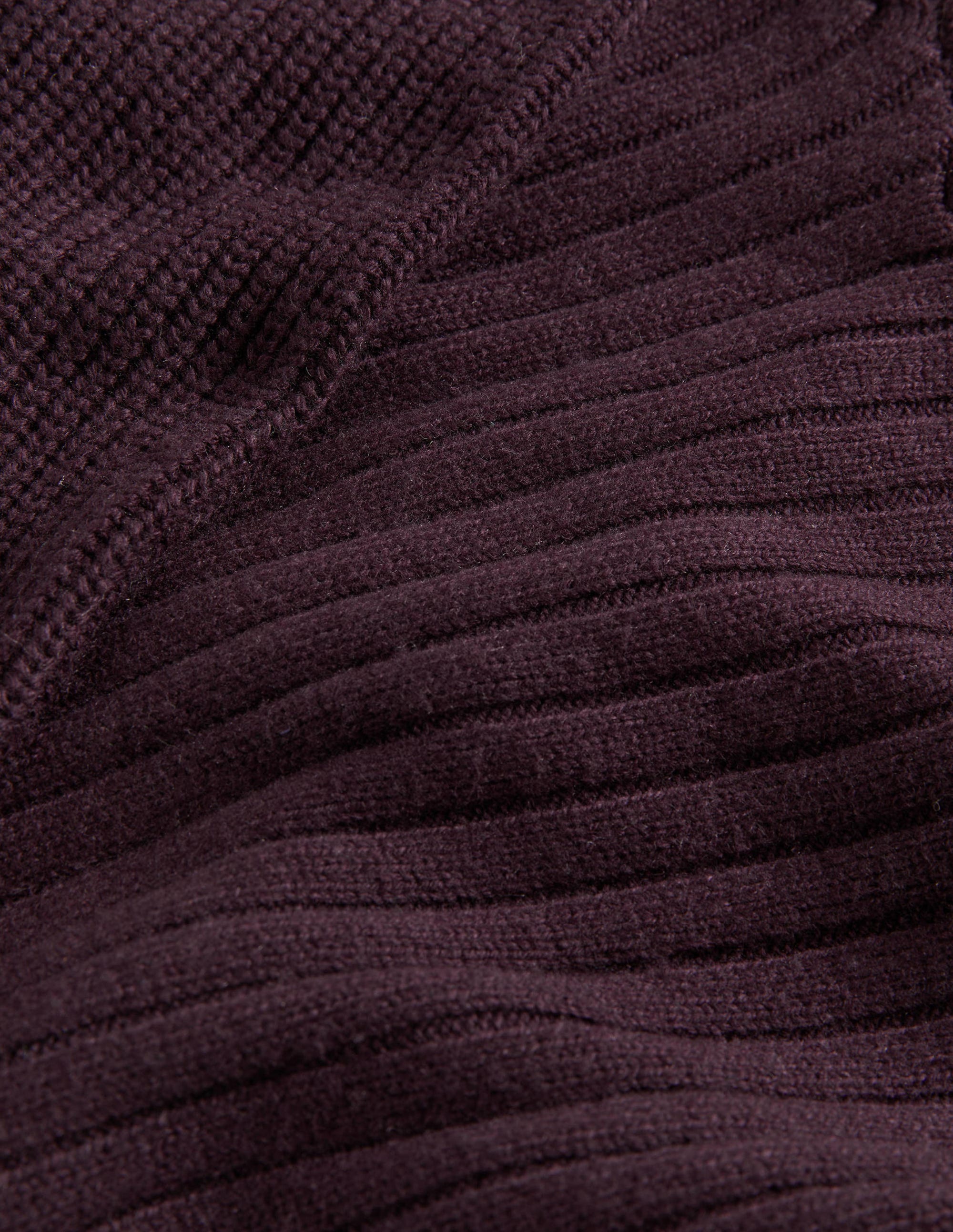 Pull manches blousantes avec encolure en cœur-Violet figue - Image 7