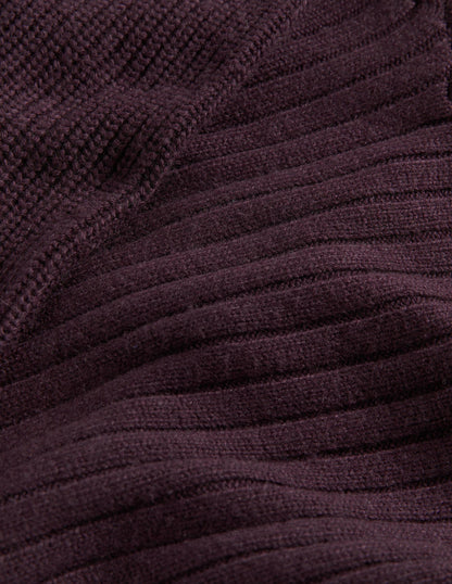 Pull manches blousantes avec encolure en cœur-Violet figue-7