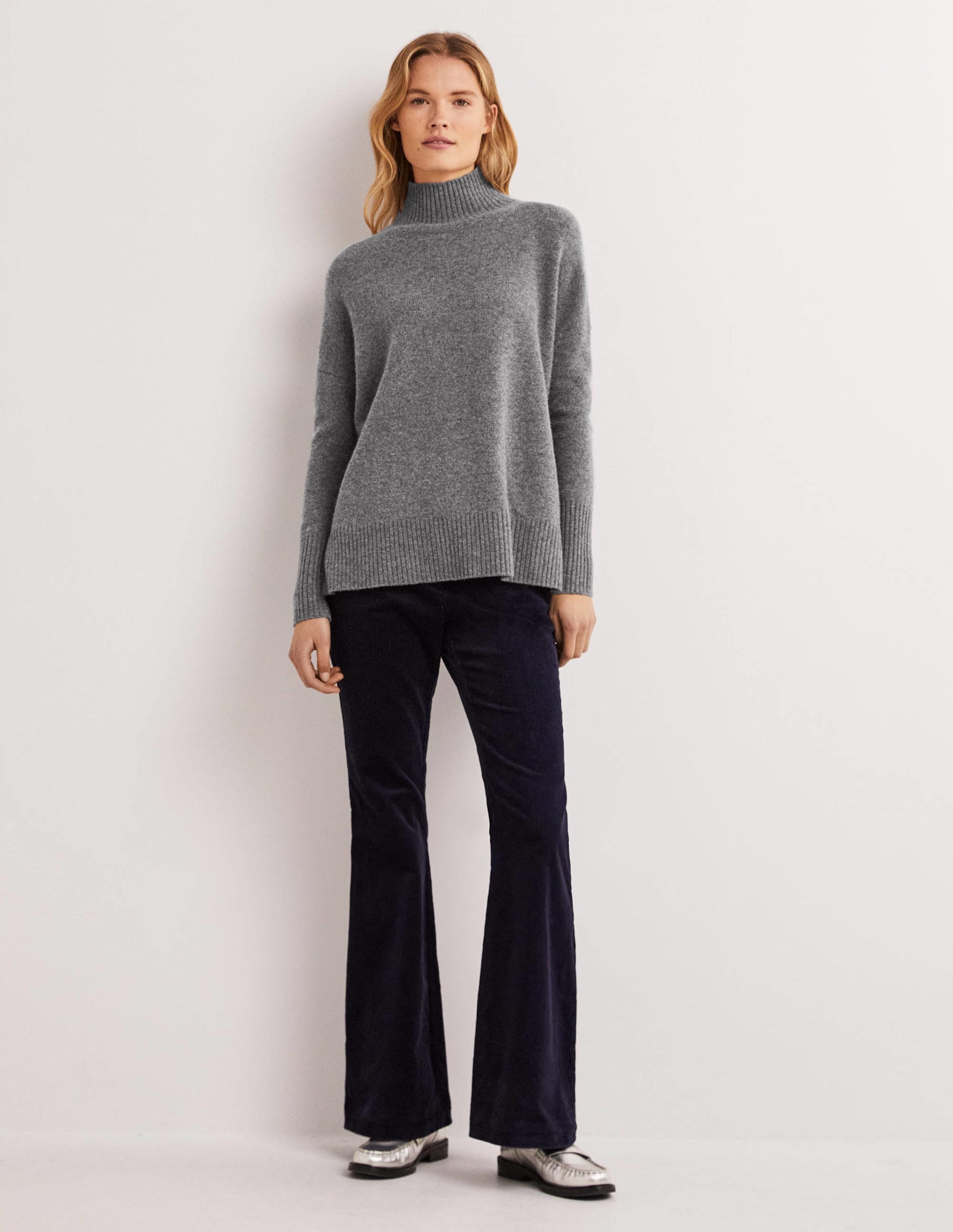Jessica Oversize-Pullover-Helles Anthrazit Melange - Image 3
