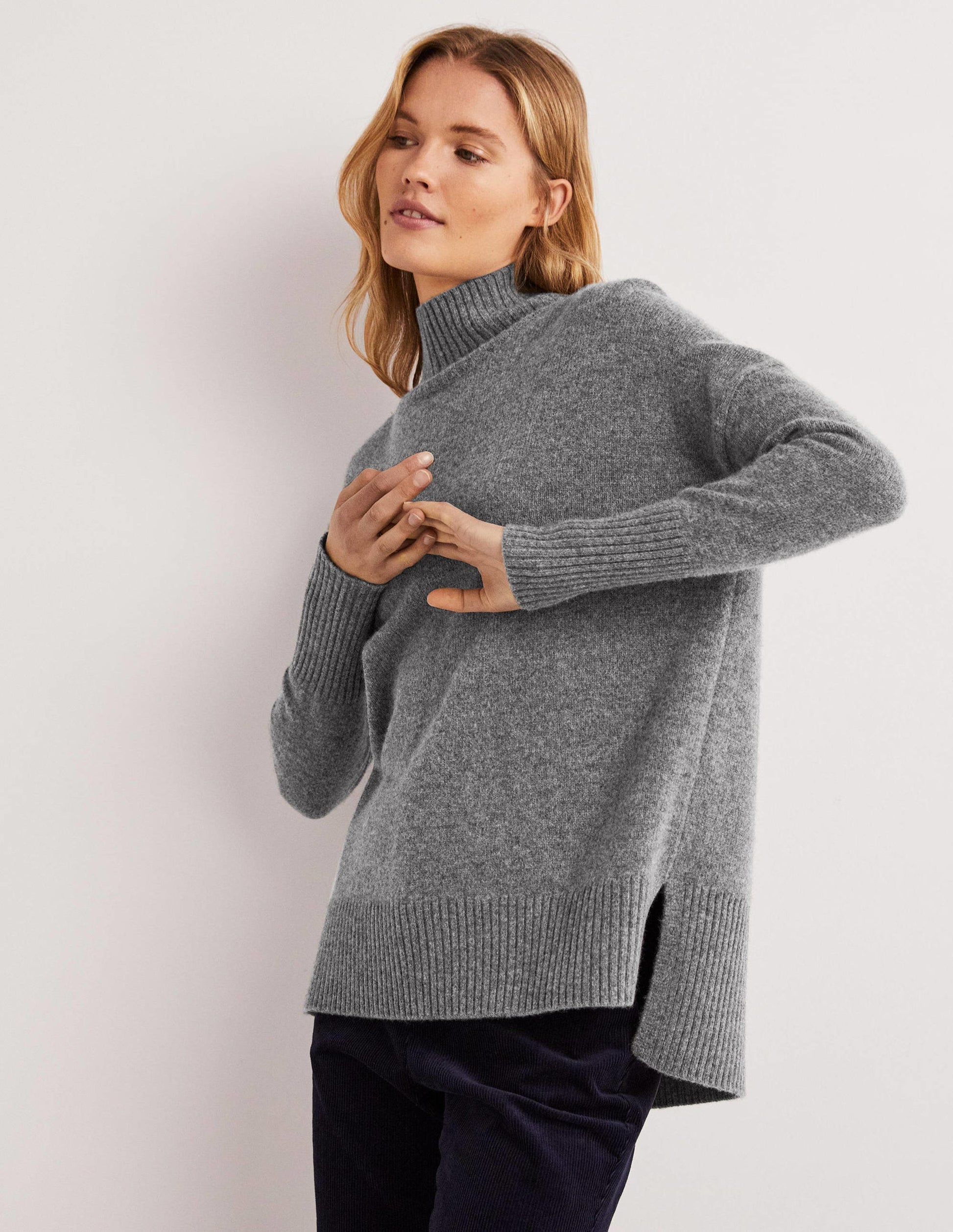 Jessica Oversize-Pullover-Helles Anthrazit Melange-5