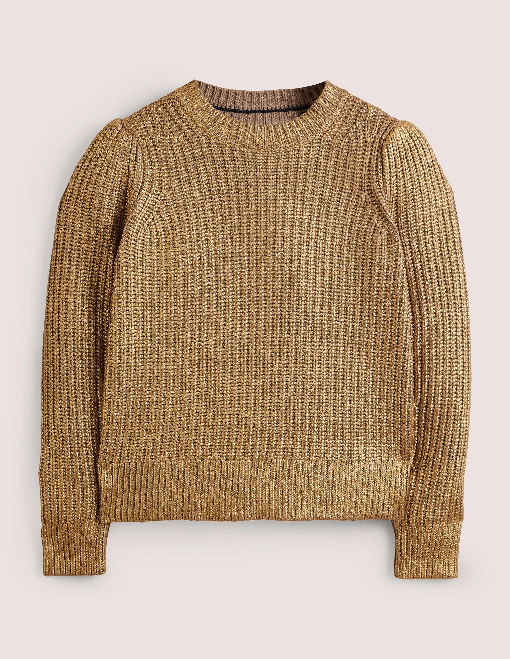 Goldener Rippstrickpullover-Goldfolie - Image 5