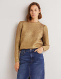 Goldener Rippstrickpullover-Goldfolie
