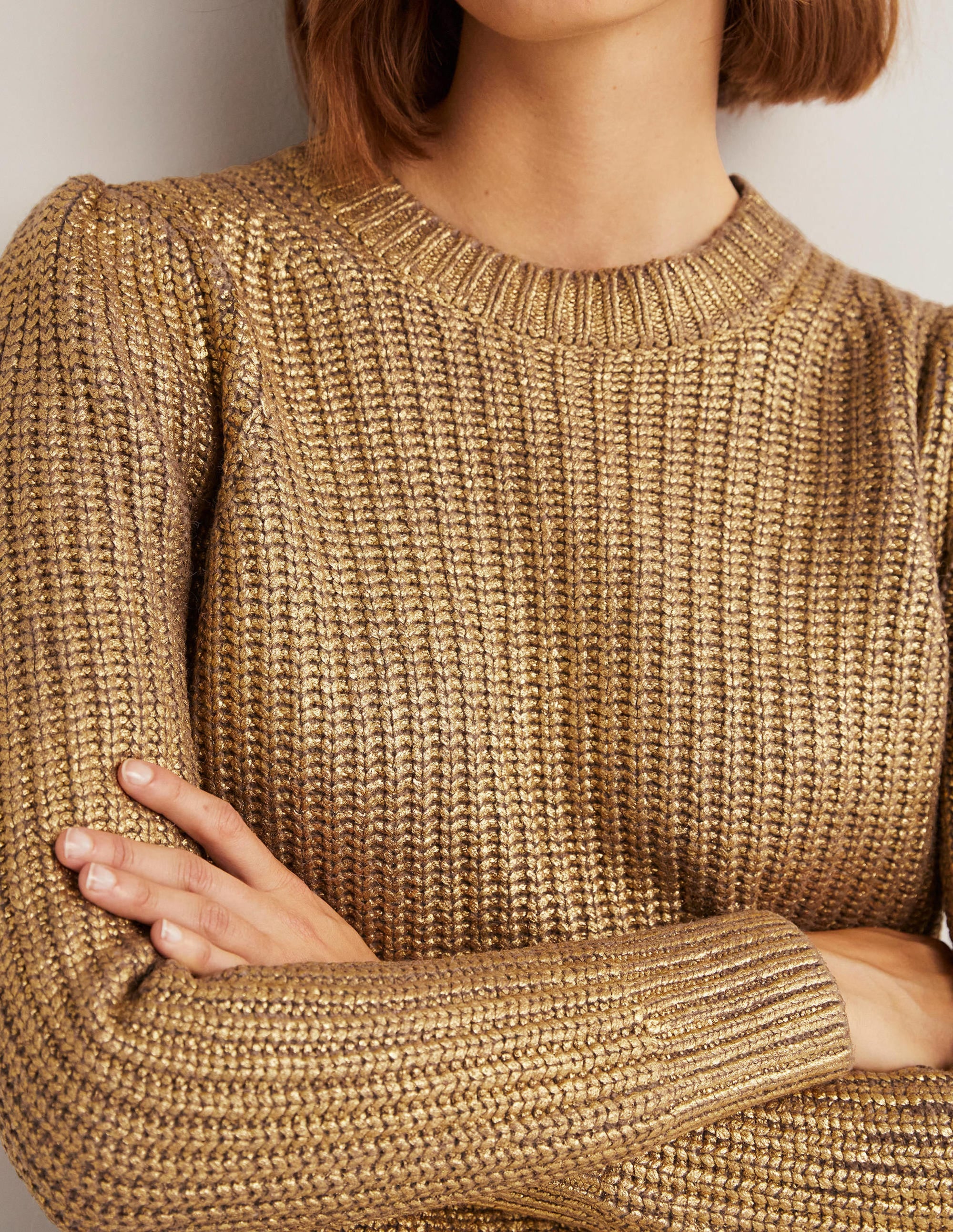 Goldener Rippstrickpullover-Goldfolie - Image 2