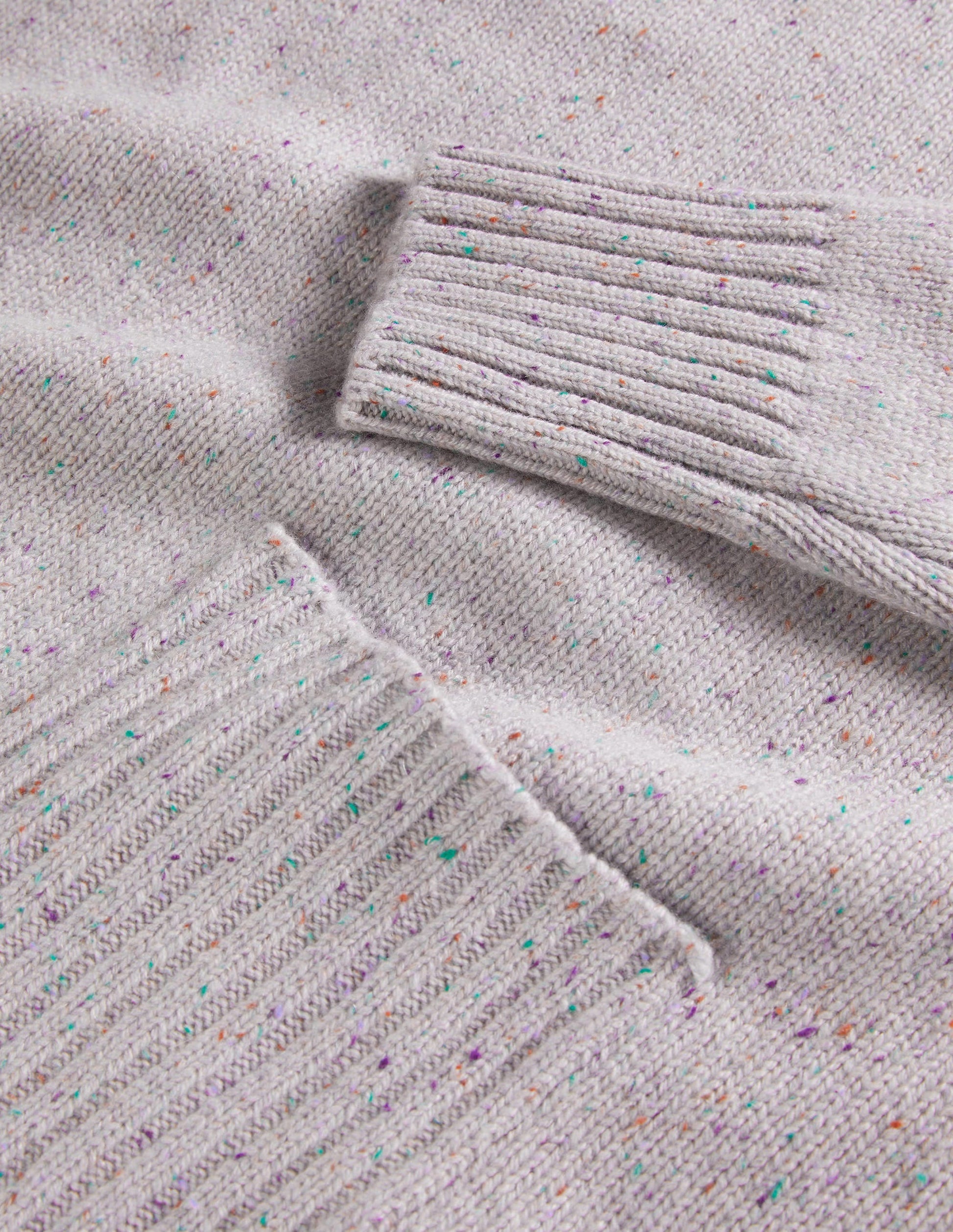 Pull en cachemire à col montant-Ivoire, motif Nep multi-6