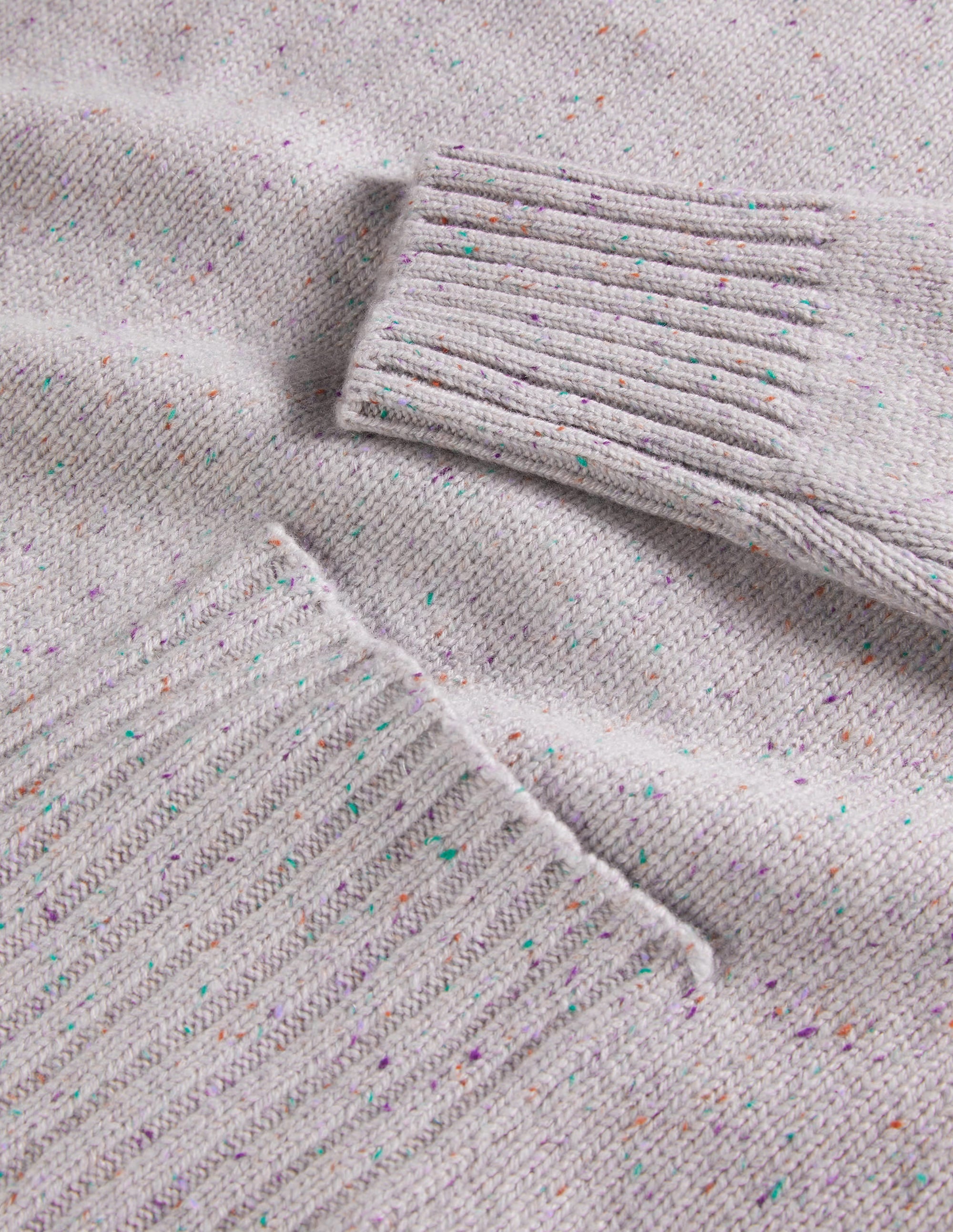 Pull en cachemire à col montant-Ivoire, motif Nep multi - Image 6