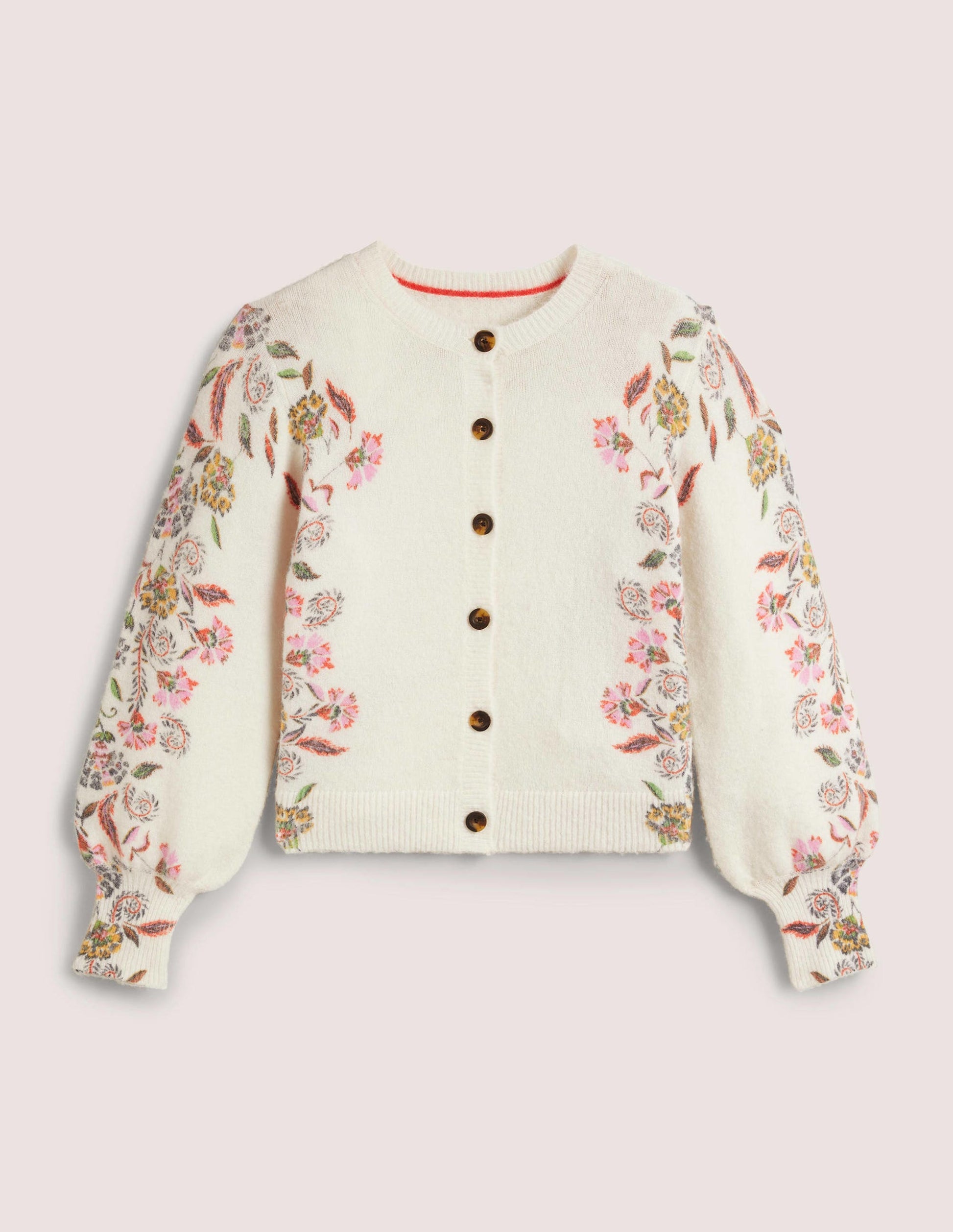 Gilet duveteux imprimé-Ivoire, motif Blossom Pomme-10