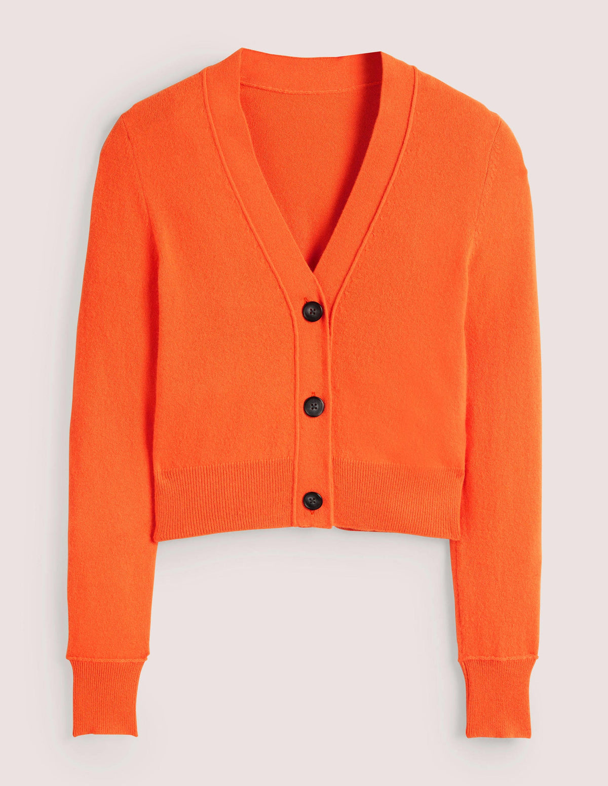 Kaschmircardigan mit V-Ausschnitt-Neonorange-7