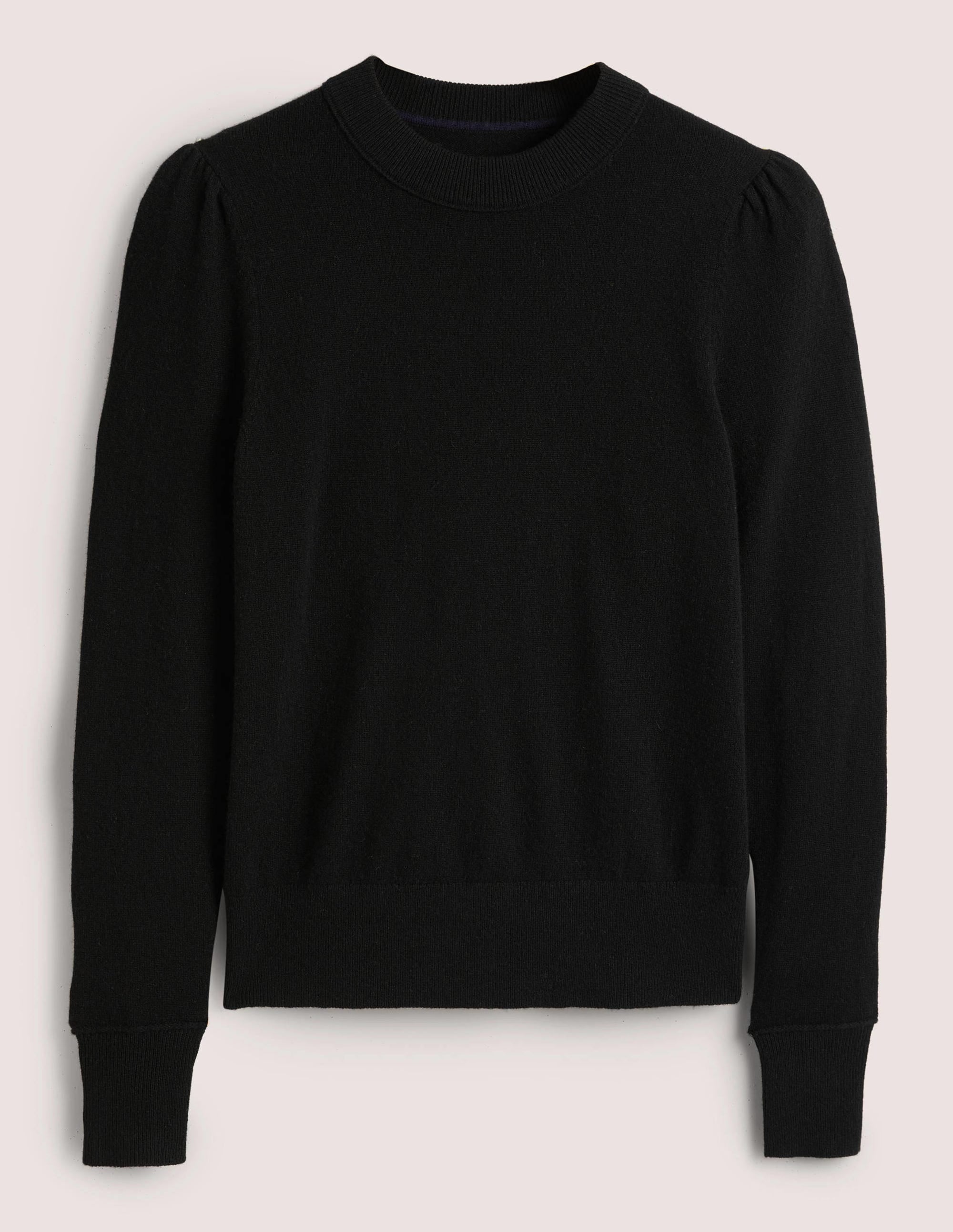 Pull en cachemire à épaules bouffantes-Noir - Image 6