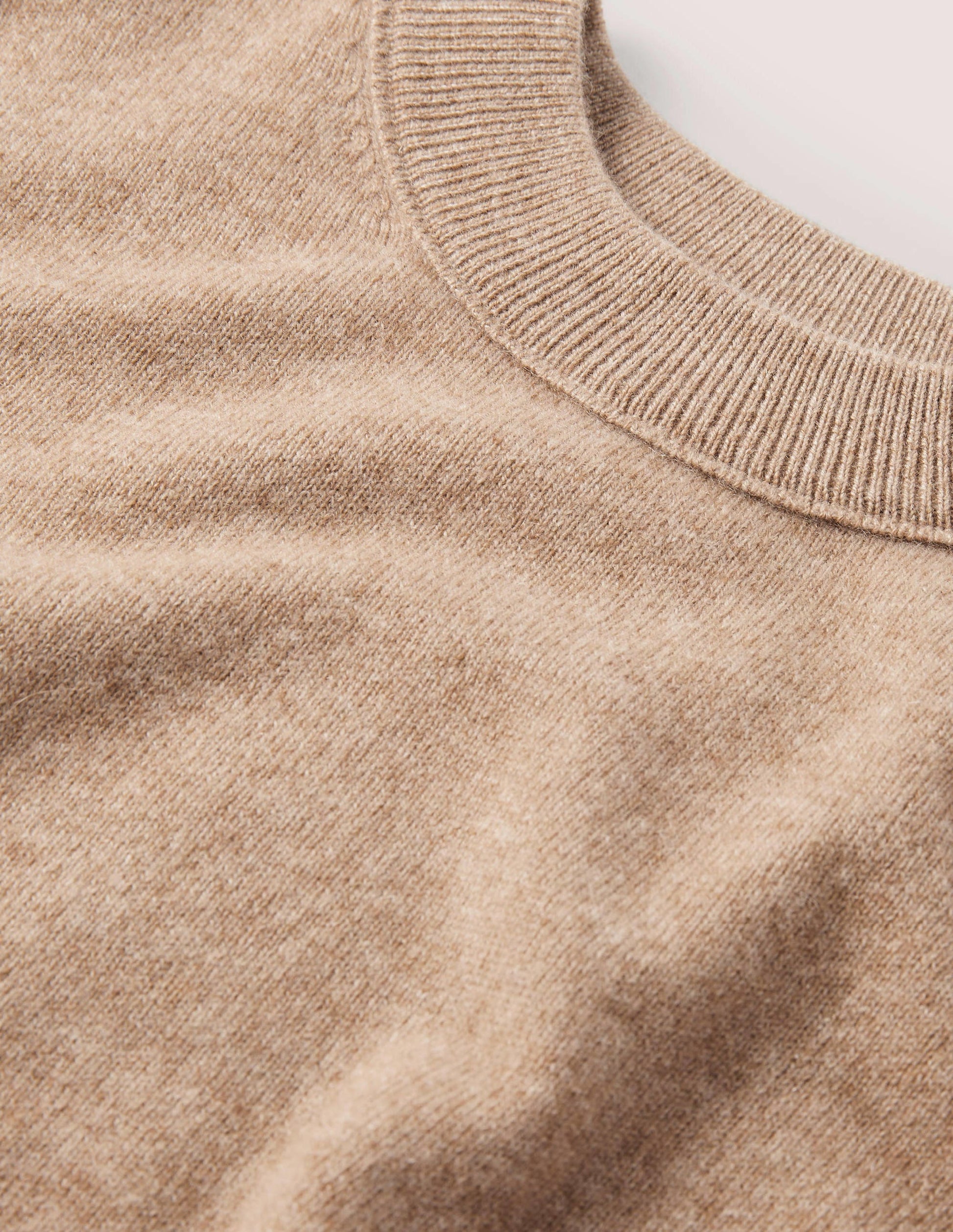 Kaschmirpullover mit Puffärmeln-Kamelbraun Melange-6
