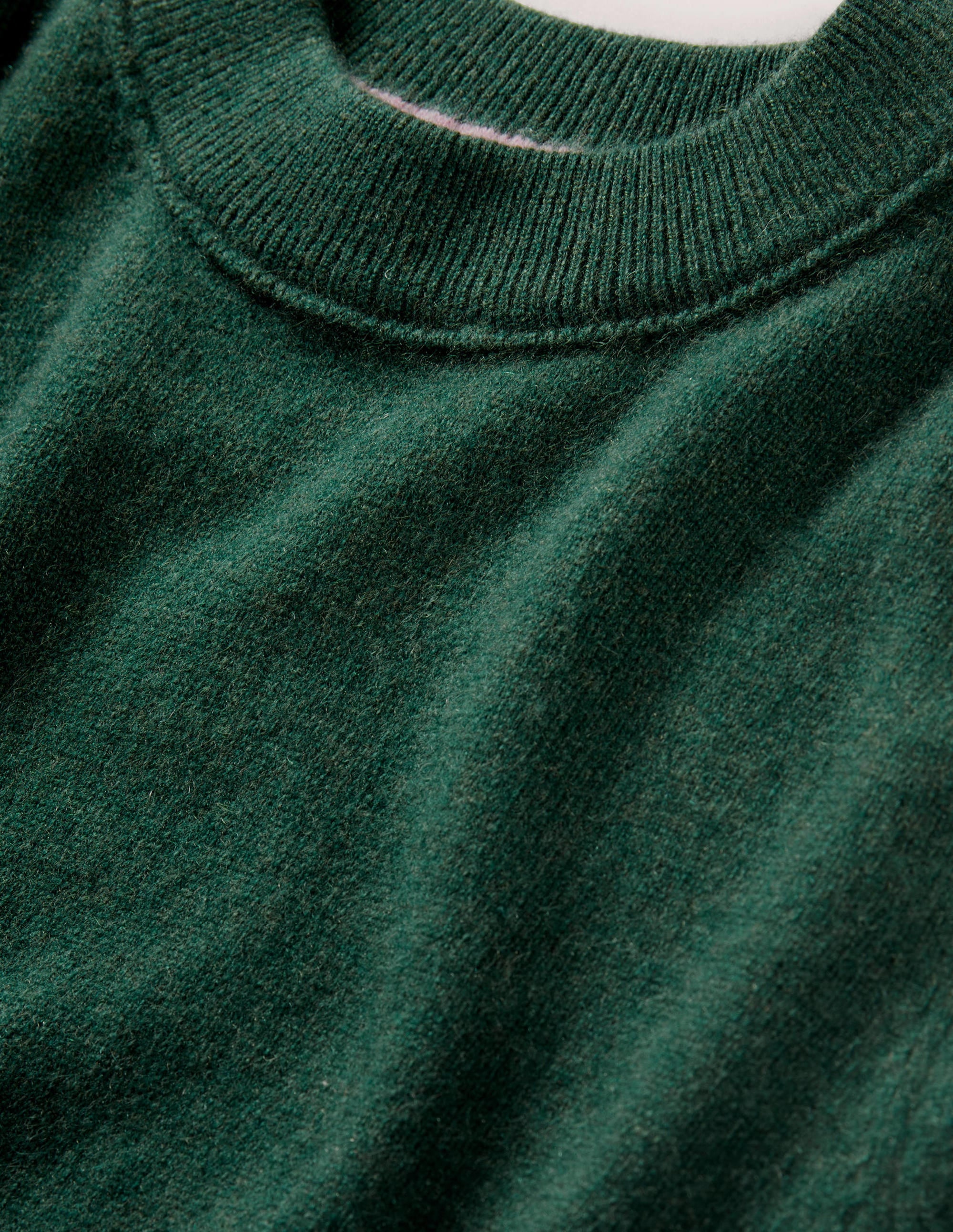Cashmere Puff Shoulder Jumper-Hunter Green Melange - Image 7