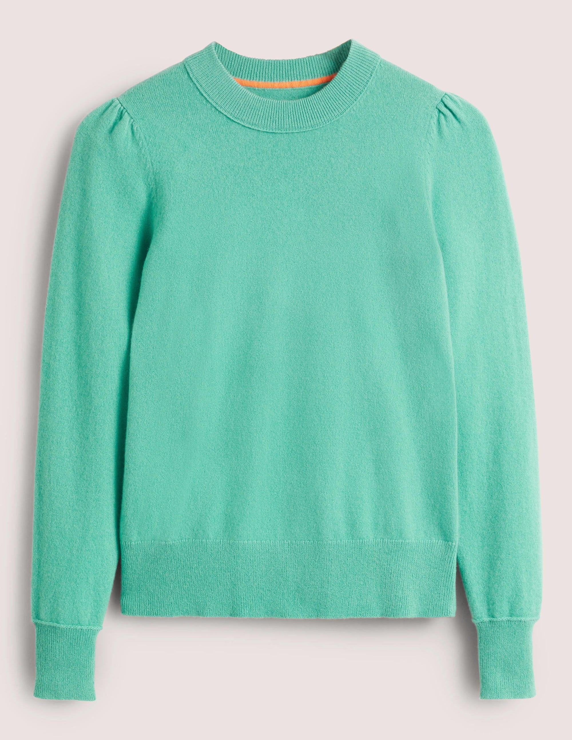 Kaschmirpullover mit Puffärmeln-Indischer Ozean Melange - Image 5