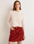 Kaschmirpullover mit Puffärmeln-Seilbraun