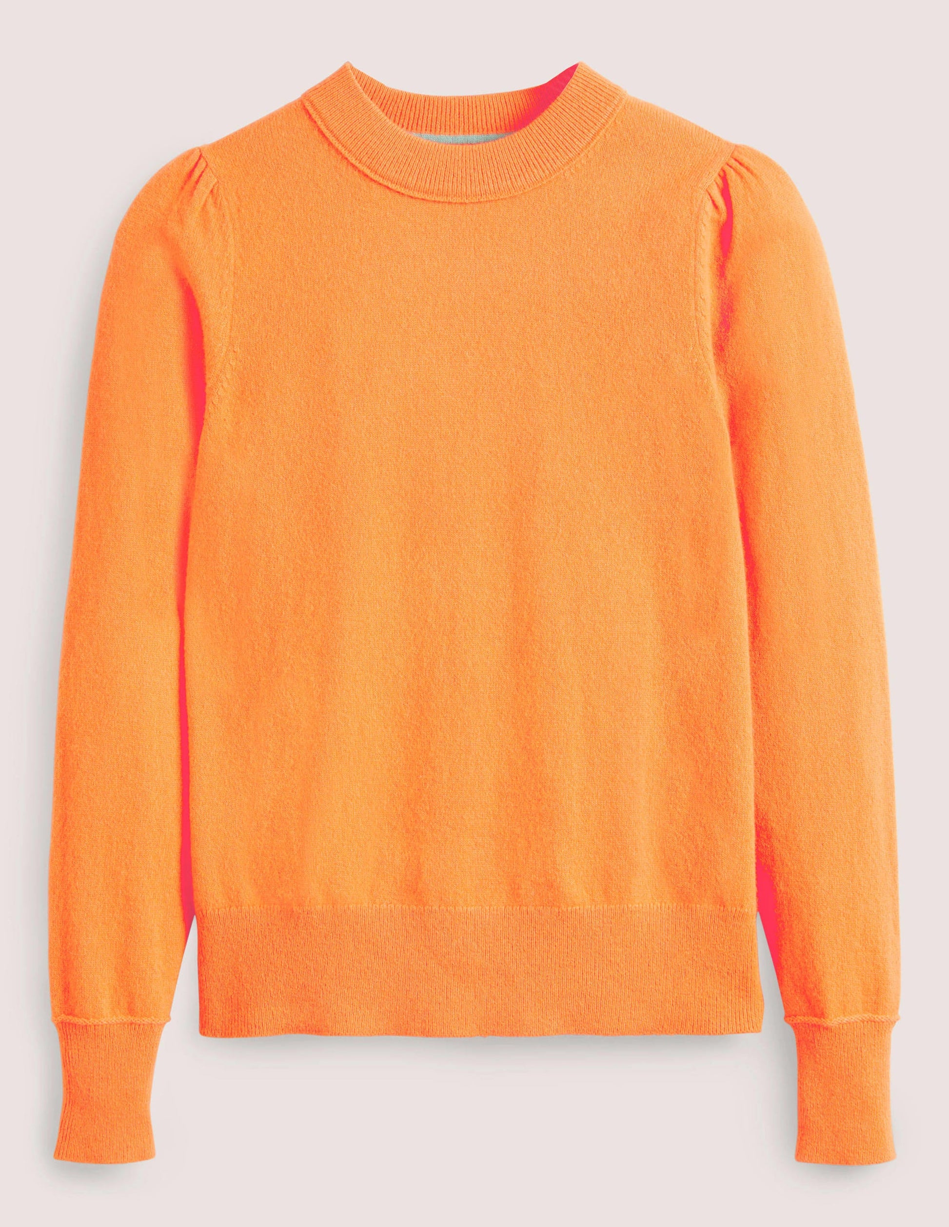 Kaschmirpullover mit Puffärmeln-Neonorange-6