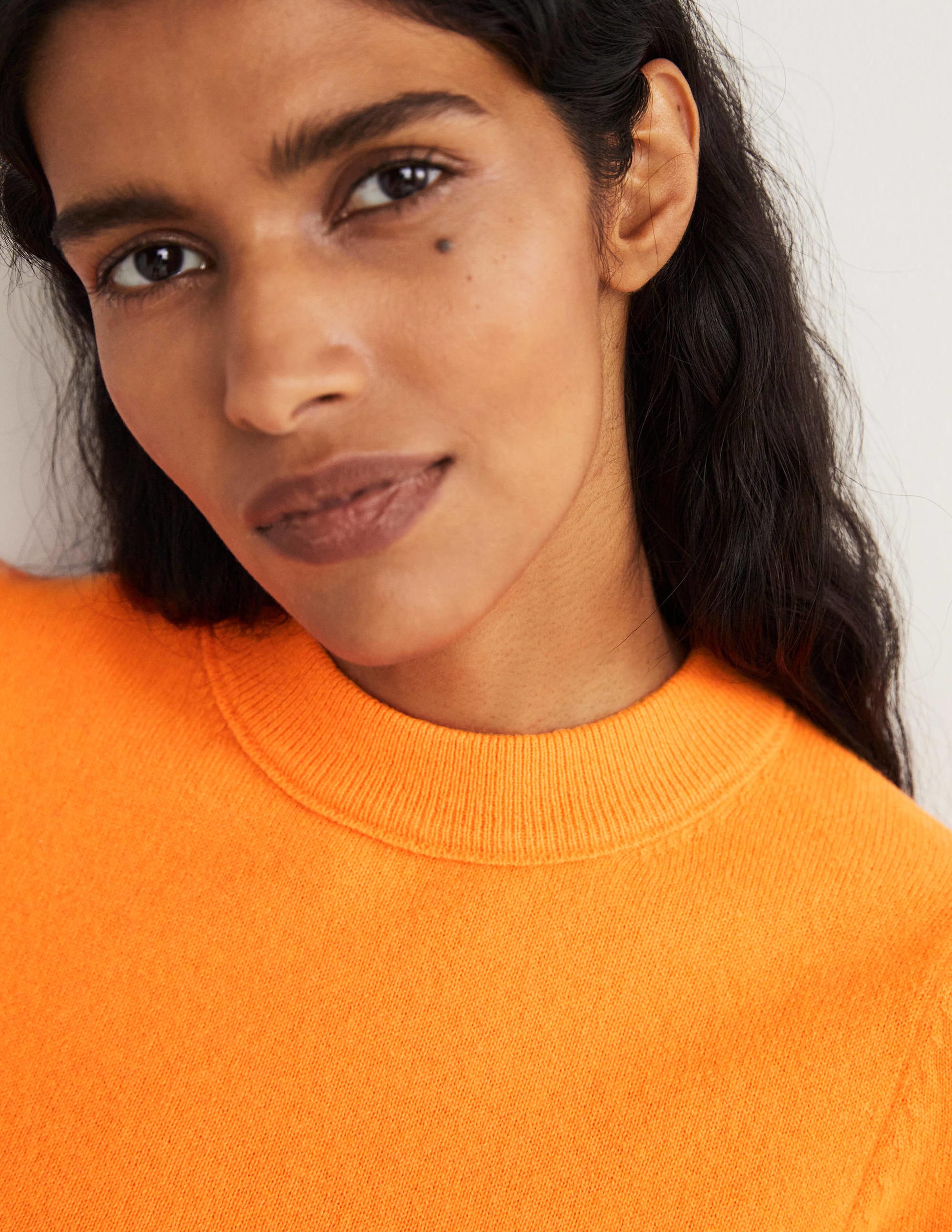 Kaschmirpullover mit Puffärmeln-Neonorange - Image 2