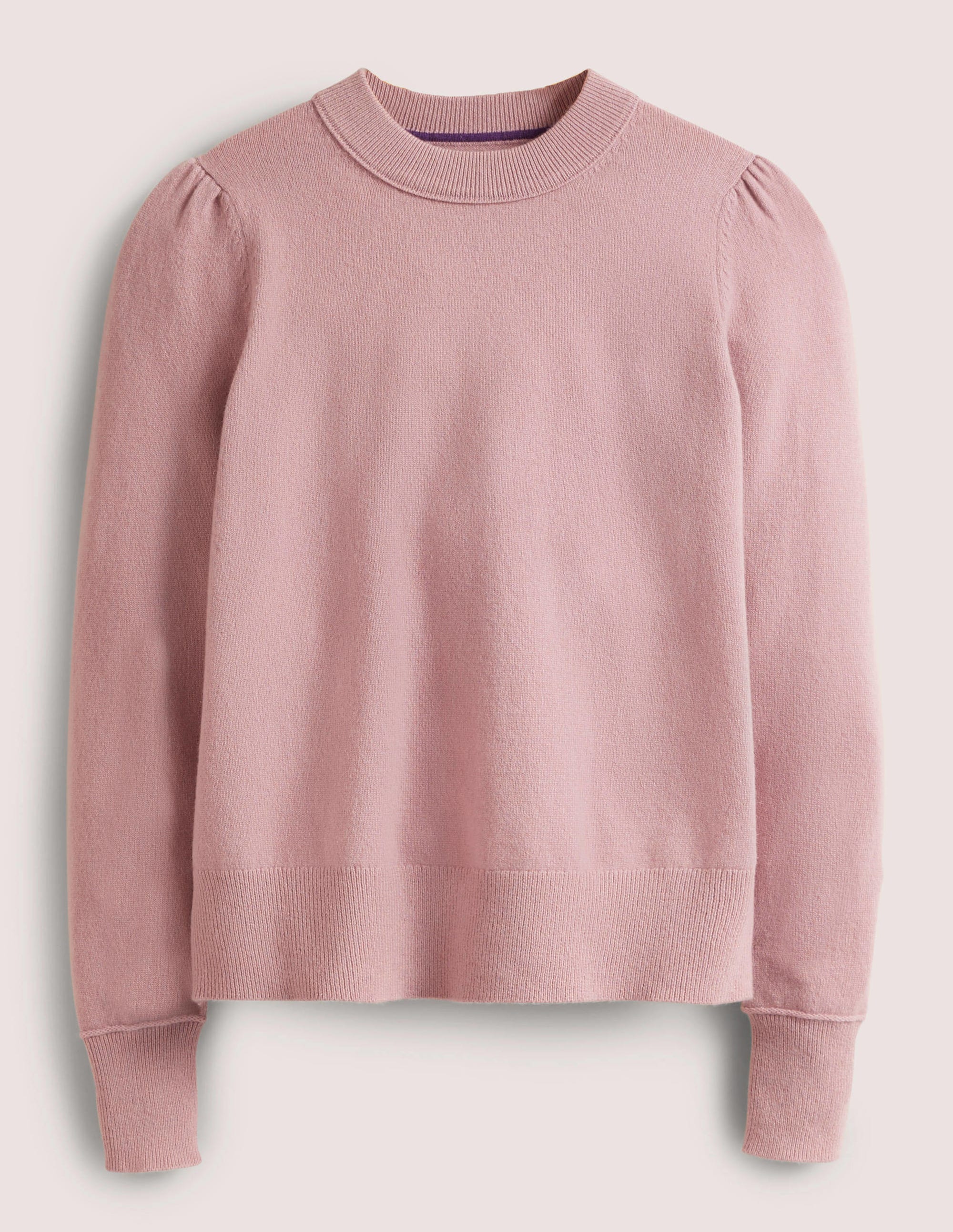 Kaschmirpullover mit Puffärmeln-Kühles Violett - Image 4