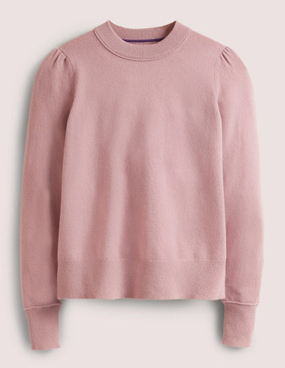 Kaschmirpullover mit Puffärmeln-Kühles Violett