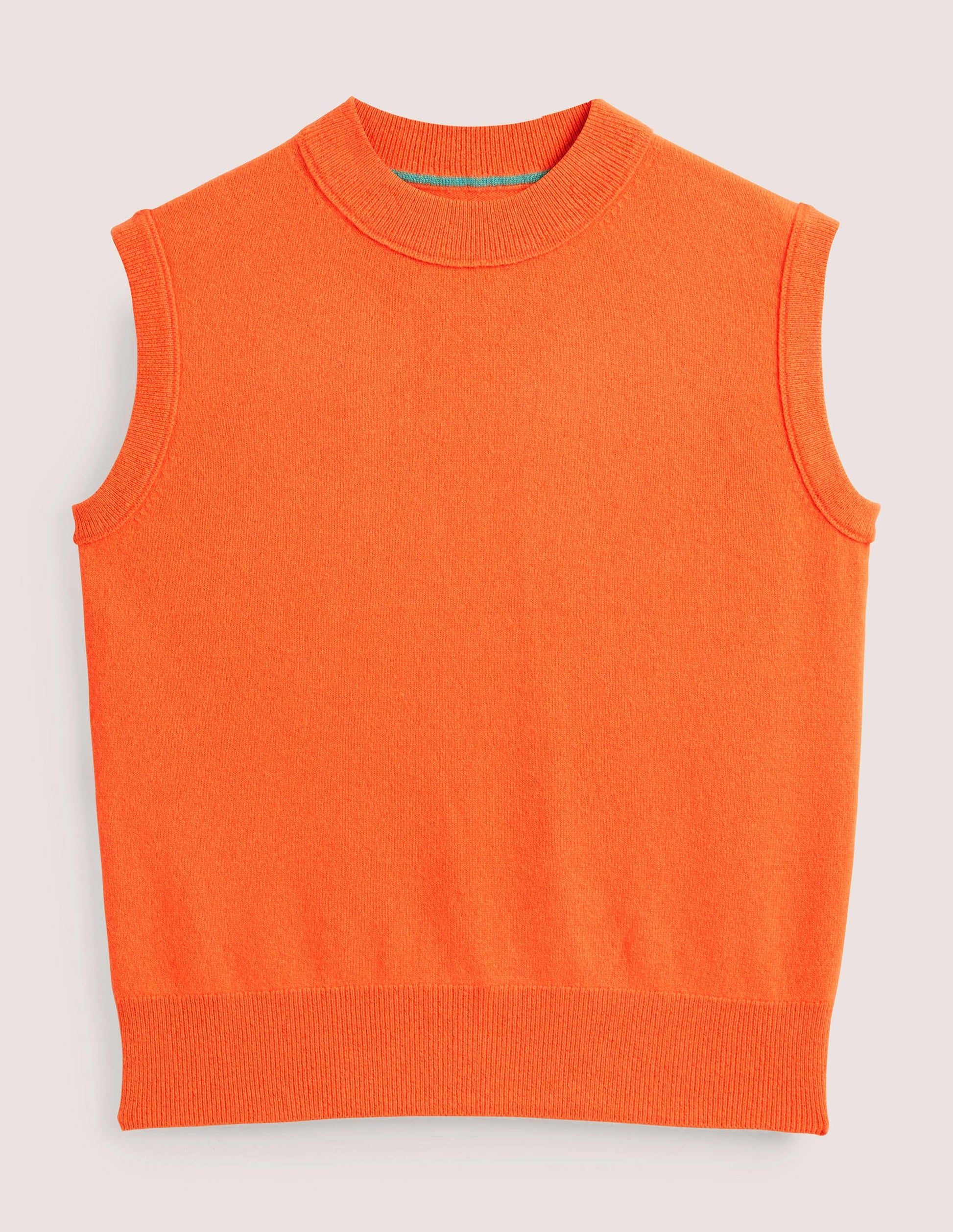 Kaschmirpullunder mit Rundhalsausschnitt-Neonorange-6