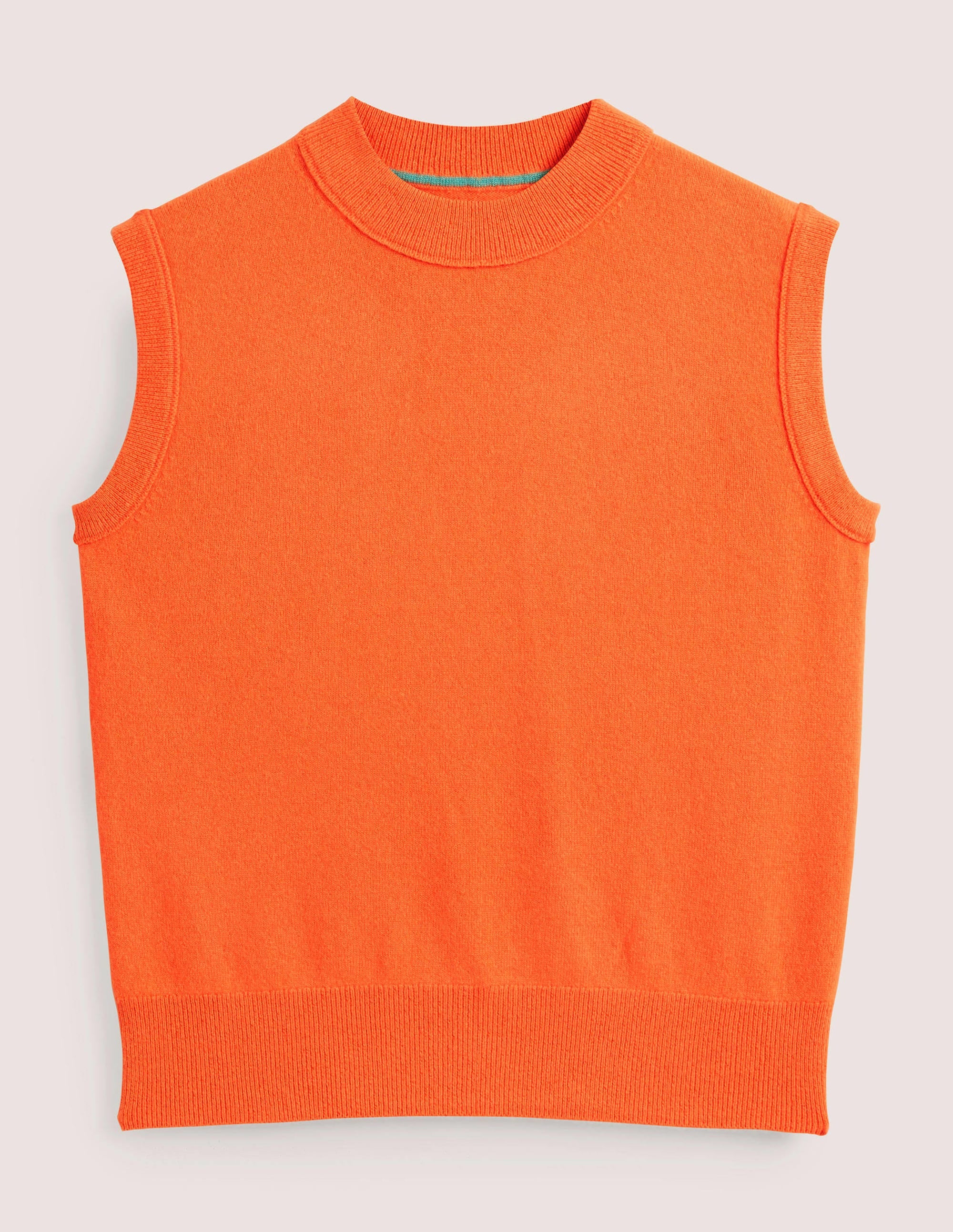 Kaschmirpullunder mit Rundhalsausschnitt-Neonorange - Image 6
