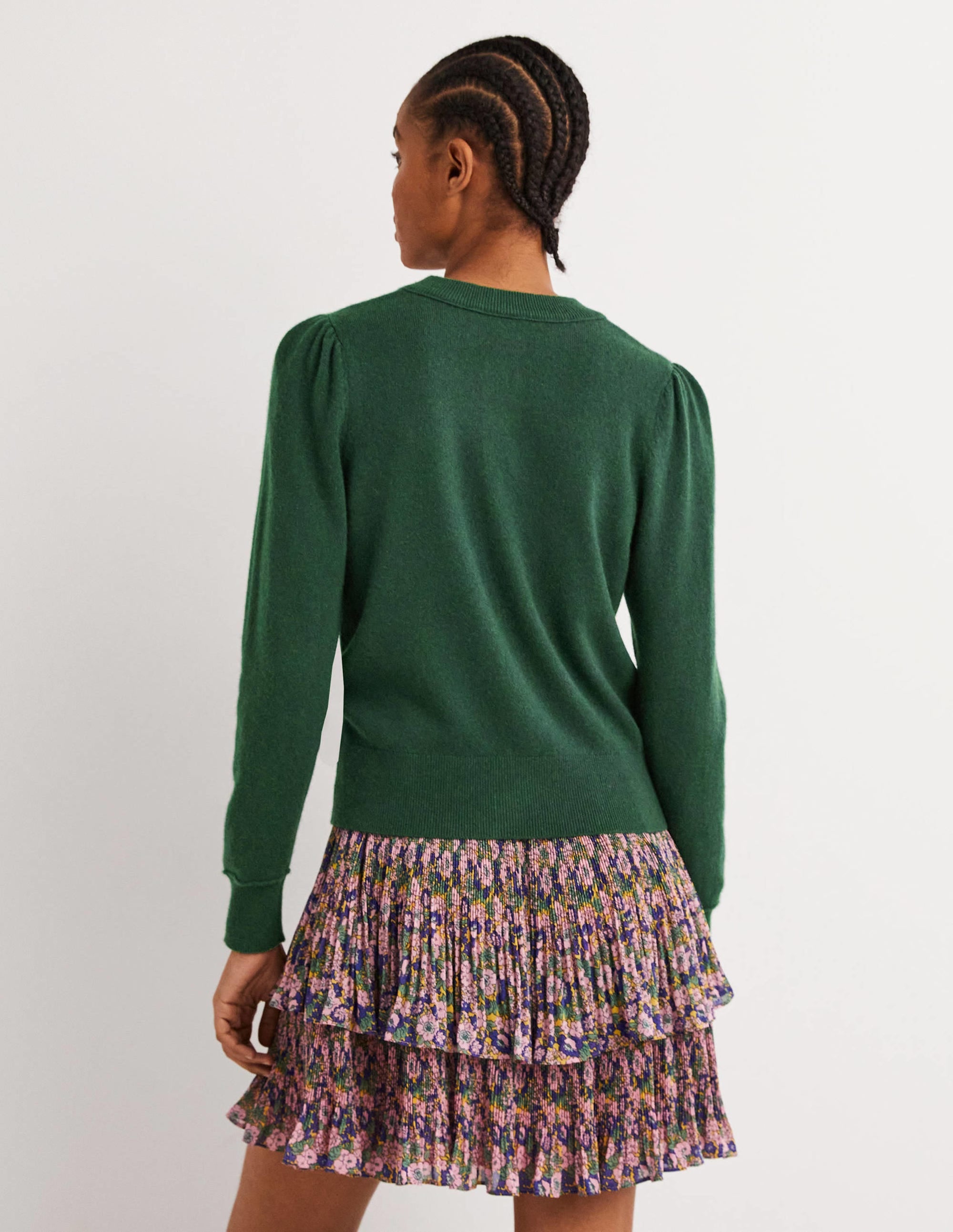 Cardigan en cachemire-Vert chasseur chiné - Image 3
