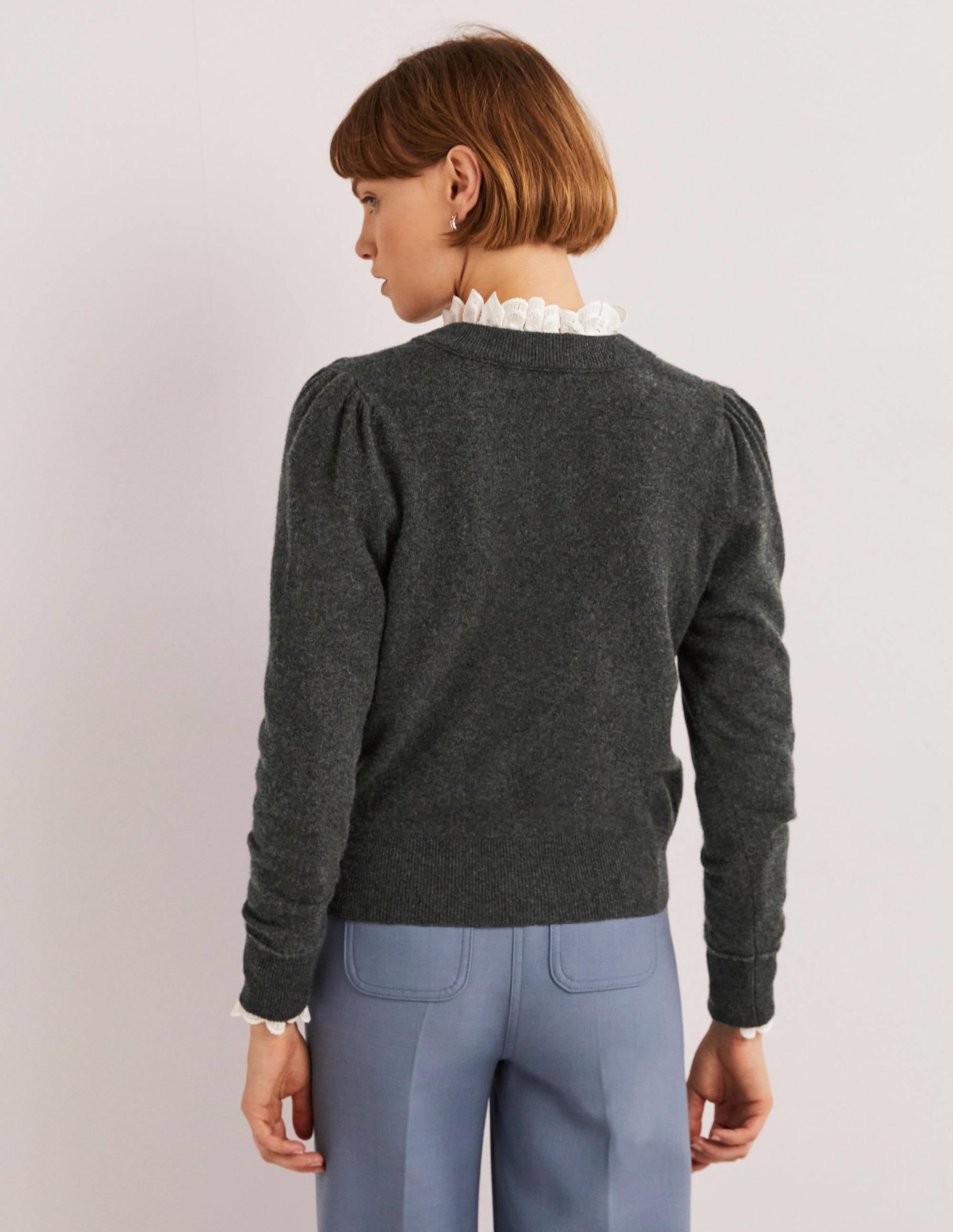 Cardigan en cachemire-Anthracite chiné - Image 3