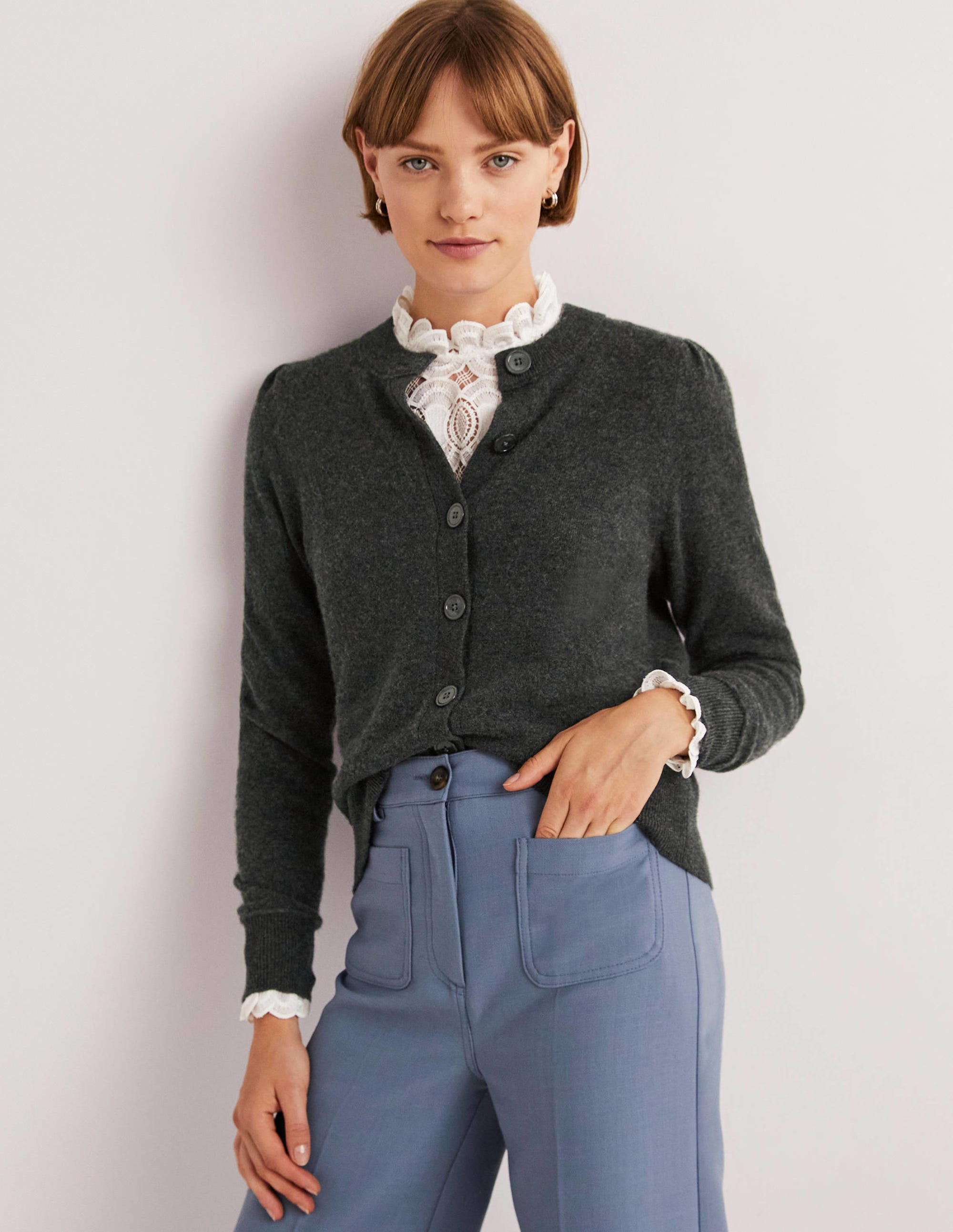 Cardigan en cachemire-Anthracite chiné - Image 4