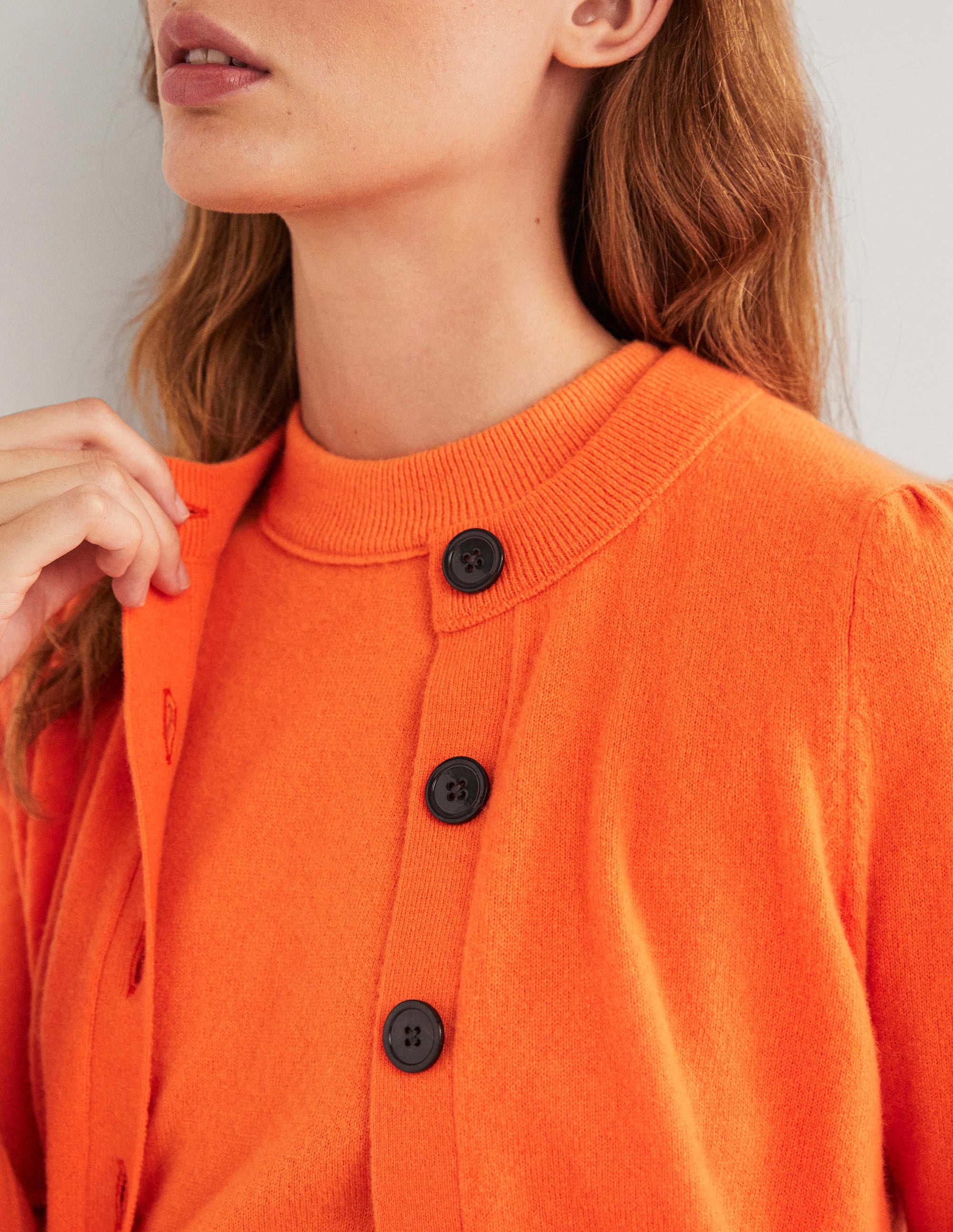 Cardigan en cachemire-Orange fluo - Image 2