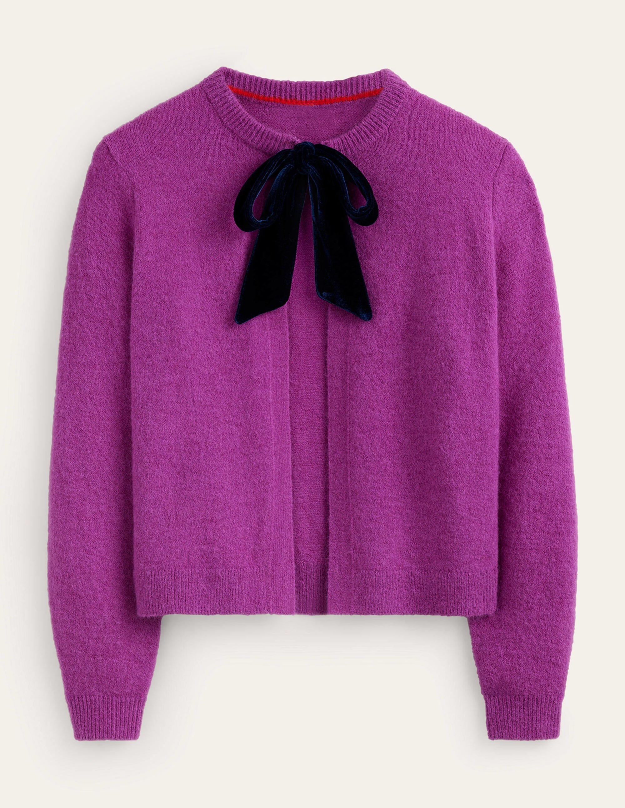 Flauschige Strickjacke mit Schleife-Festival-Fuchsia - Image 6