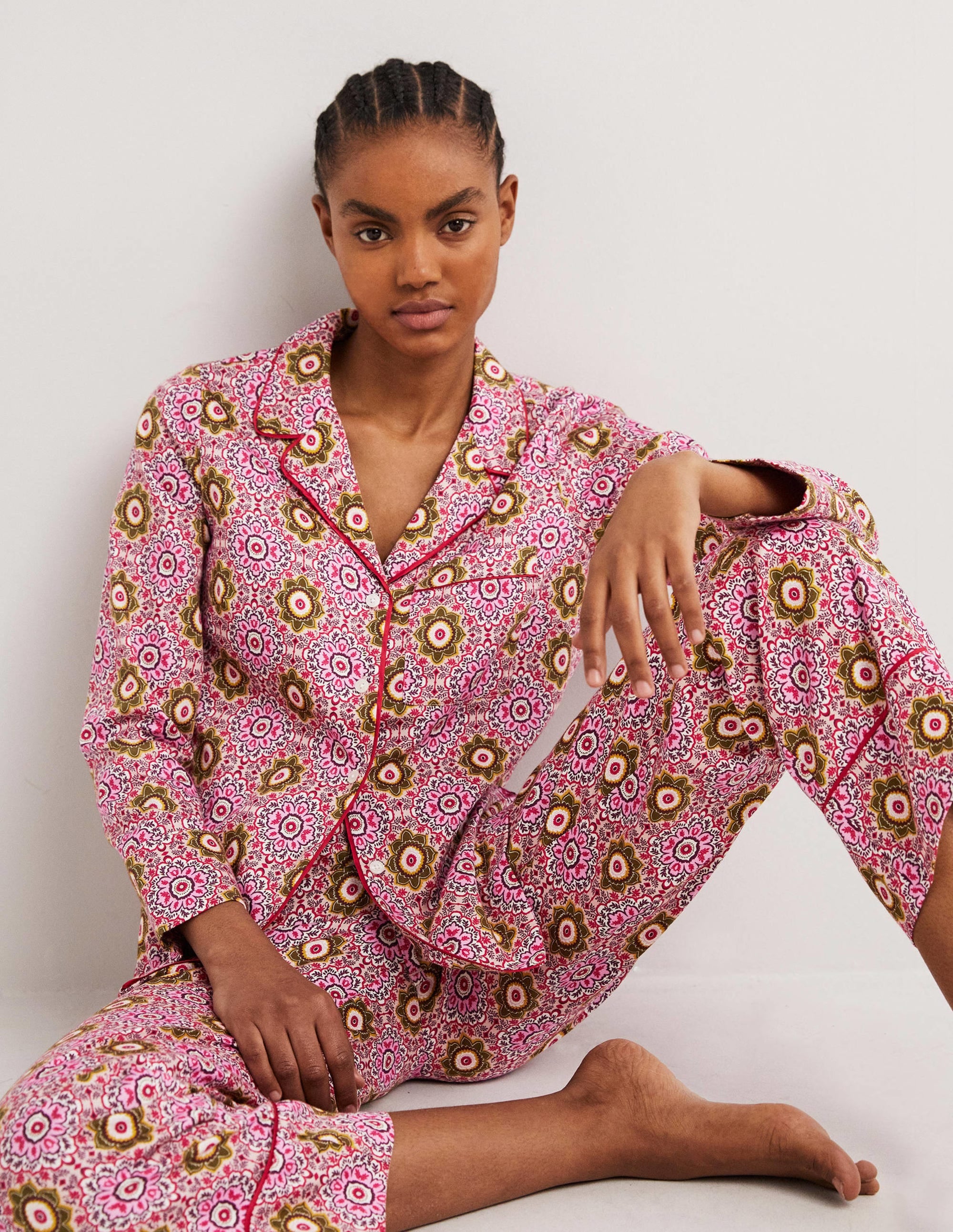 Easy Cotton Sleep Shirt-Milkshake, Paradise Garden - Image 1