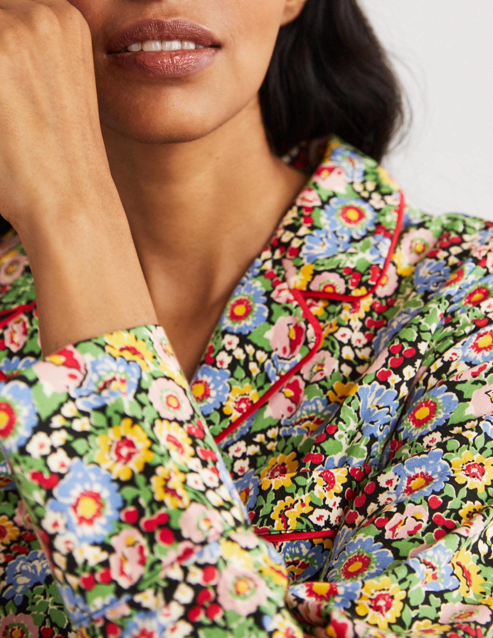 Easy Cotton Sleep Shirt-Multi, Flora Illusion-2