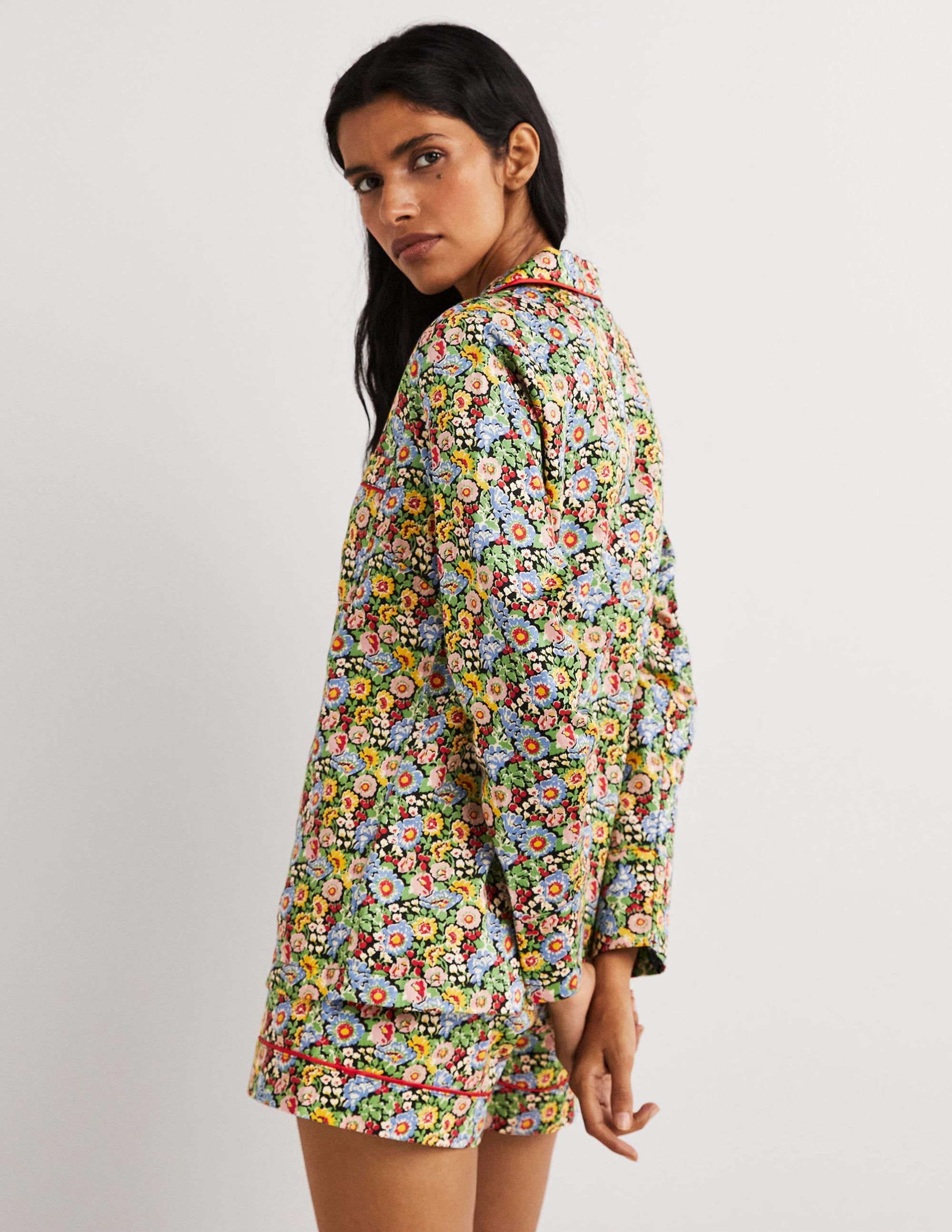 Easy Cotton Sleep Shirt-Multi, Flora Illusion - Image 3