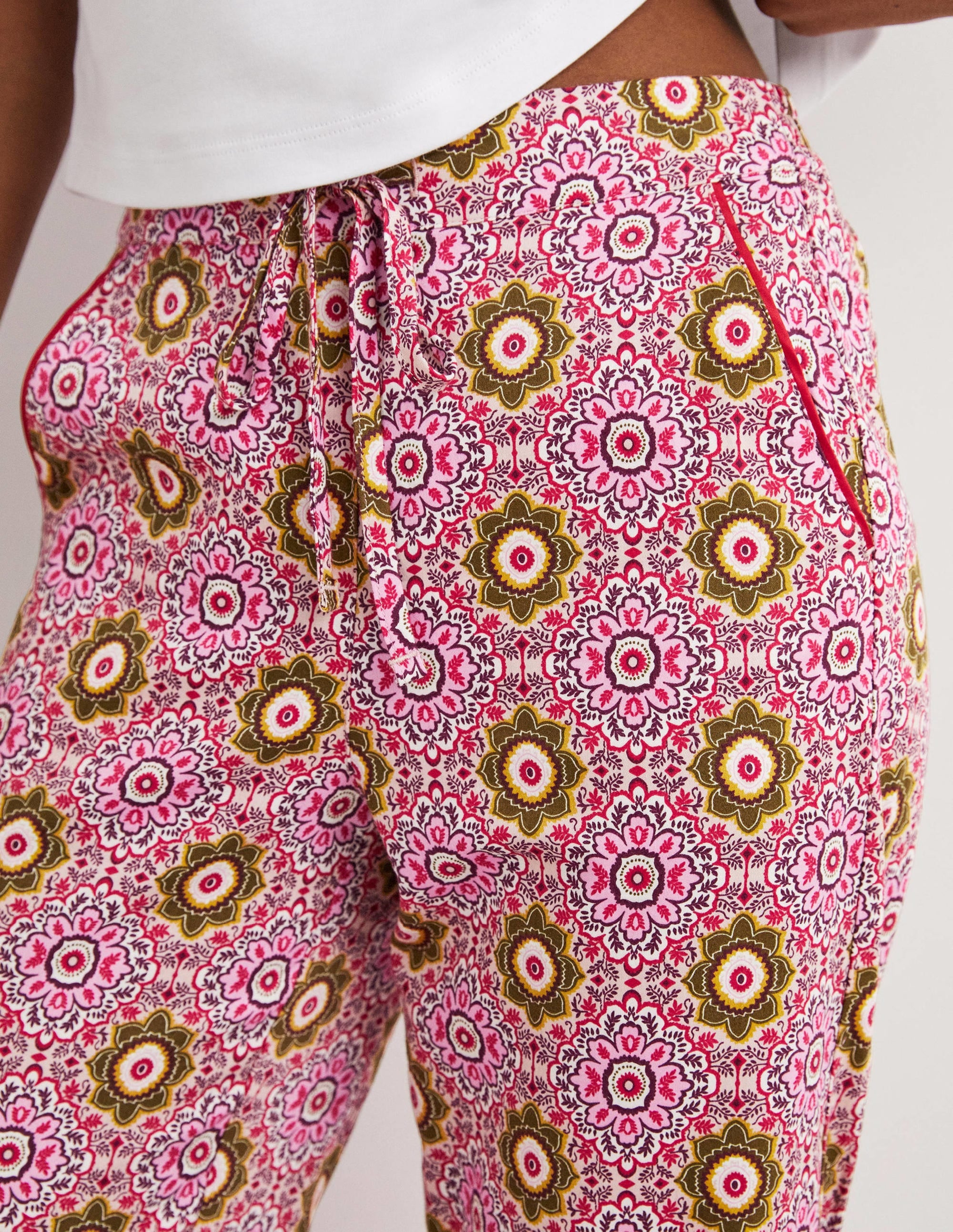 Easy Cotton Sleep Bottoms-Milkshake, Paradise Garden - Image 2
